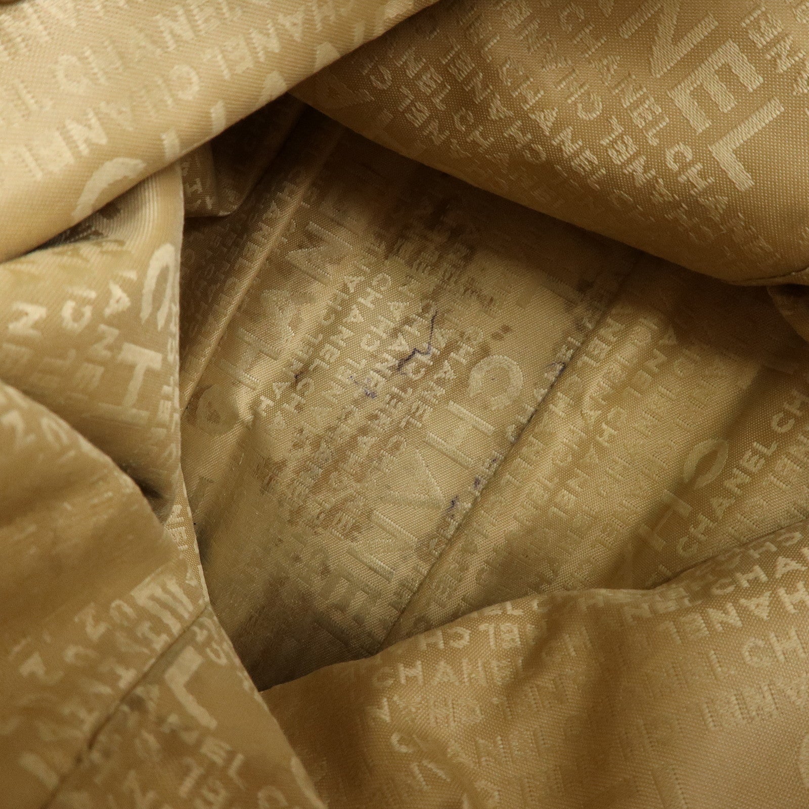 CHANEL Canvas Leather 2Way Bag Hand Bag Shoulder Bag Black Ivory