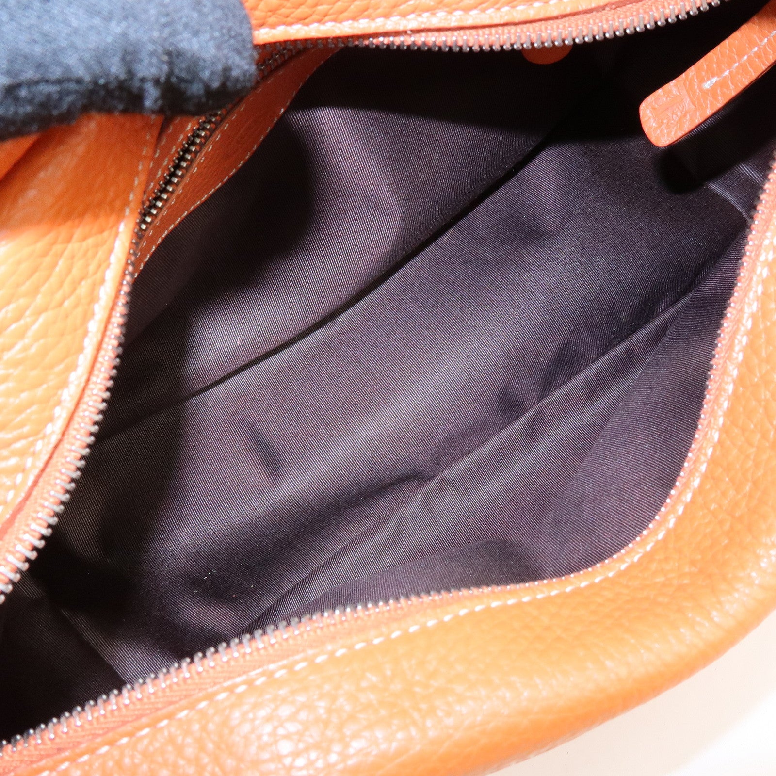 TOD'S Miky Leather Shoulder Bag Hand Bag Orange