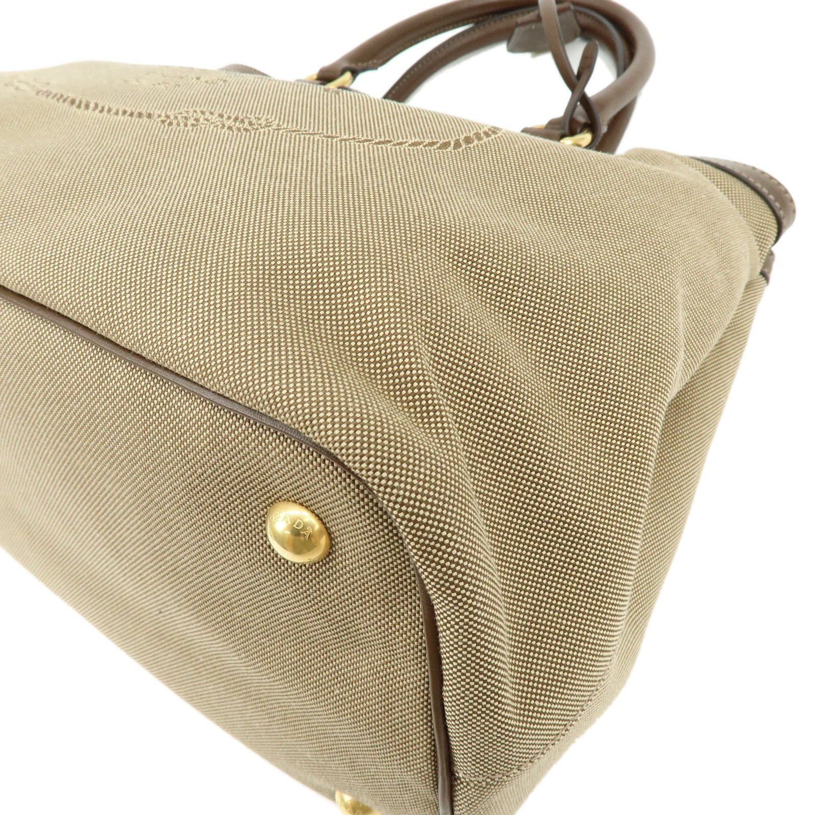PRADA Triangle Logo Jacquard Leather 2Way Hand Shoulder Bag 1BA579