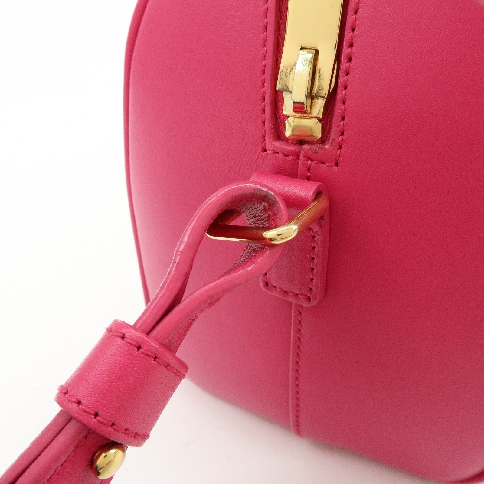 SAINT LAURENT PARIS BABY DUFFLE Leather 2WAY Bag Pink 330958