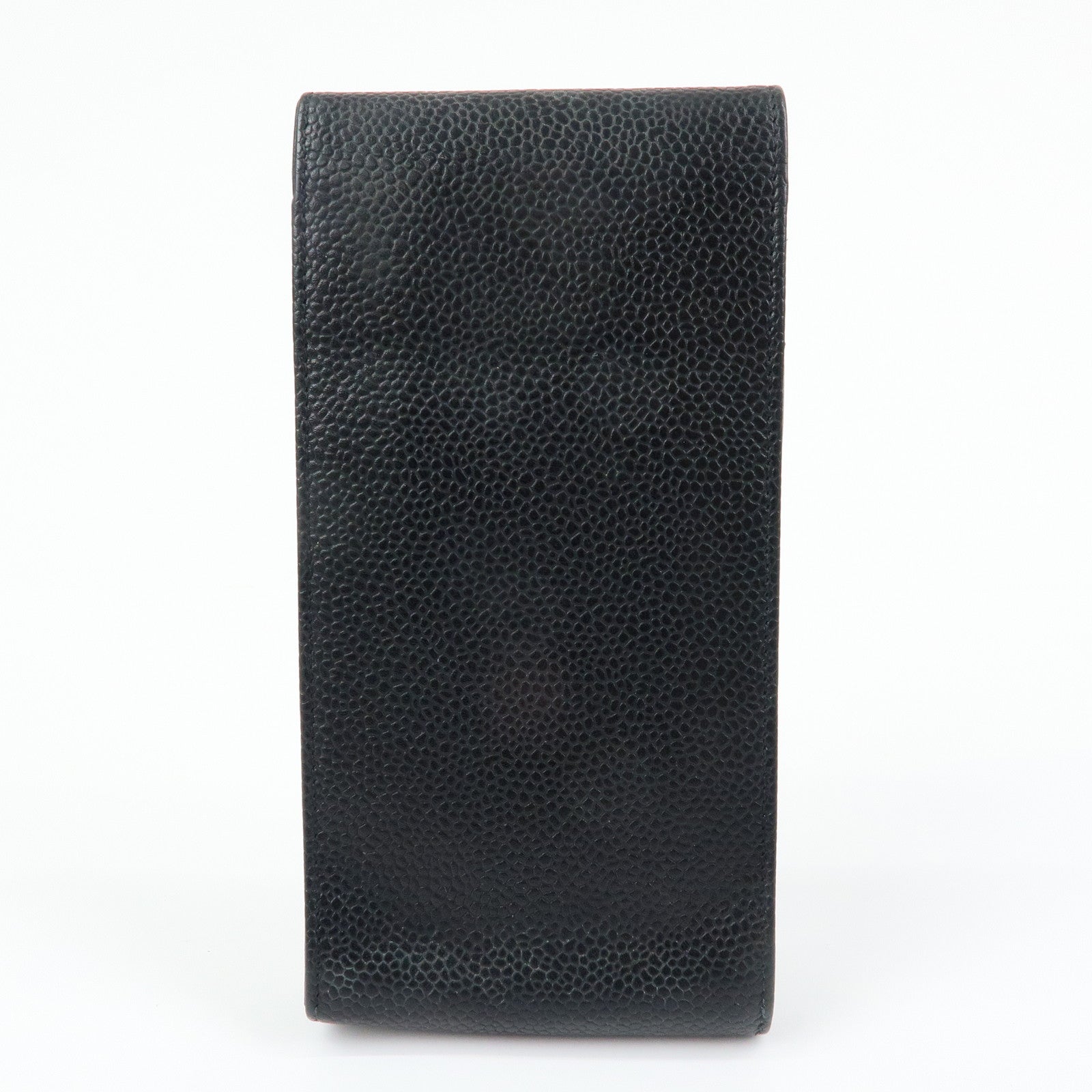 CHANEL COCO Mark Caviarskin Glasses Case Black
