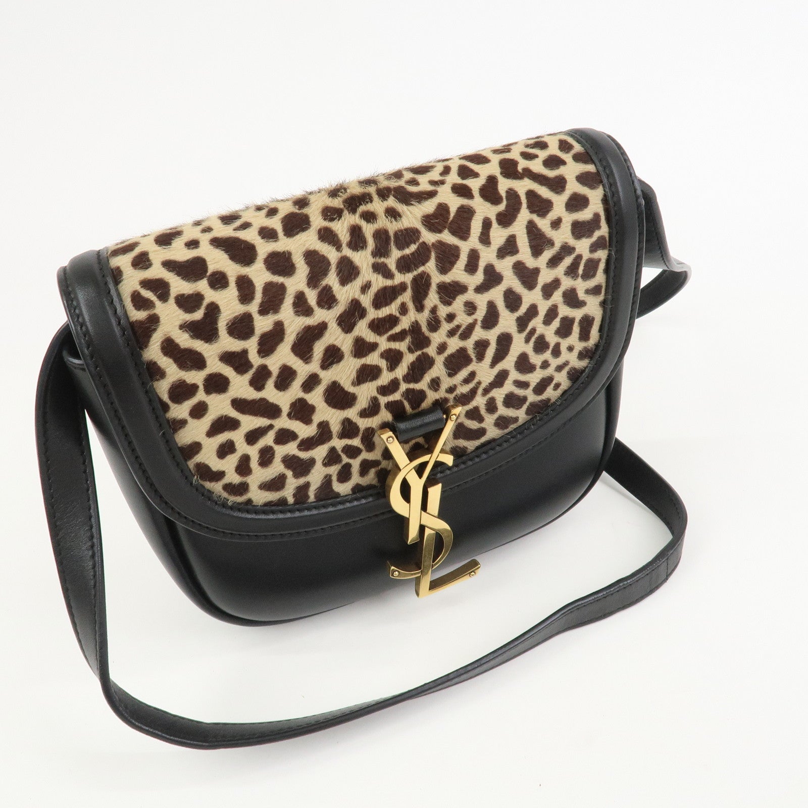 SAINT LAURENT PARIS Cassandre KaiaSmall Leopard Shoulder Bag 619740