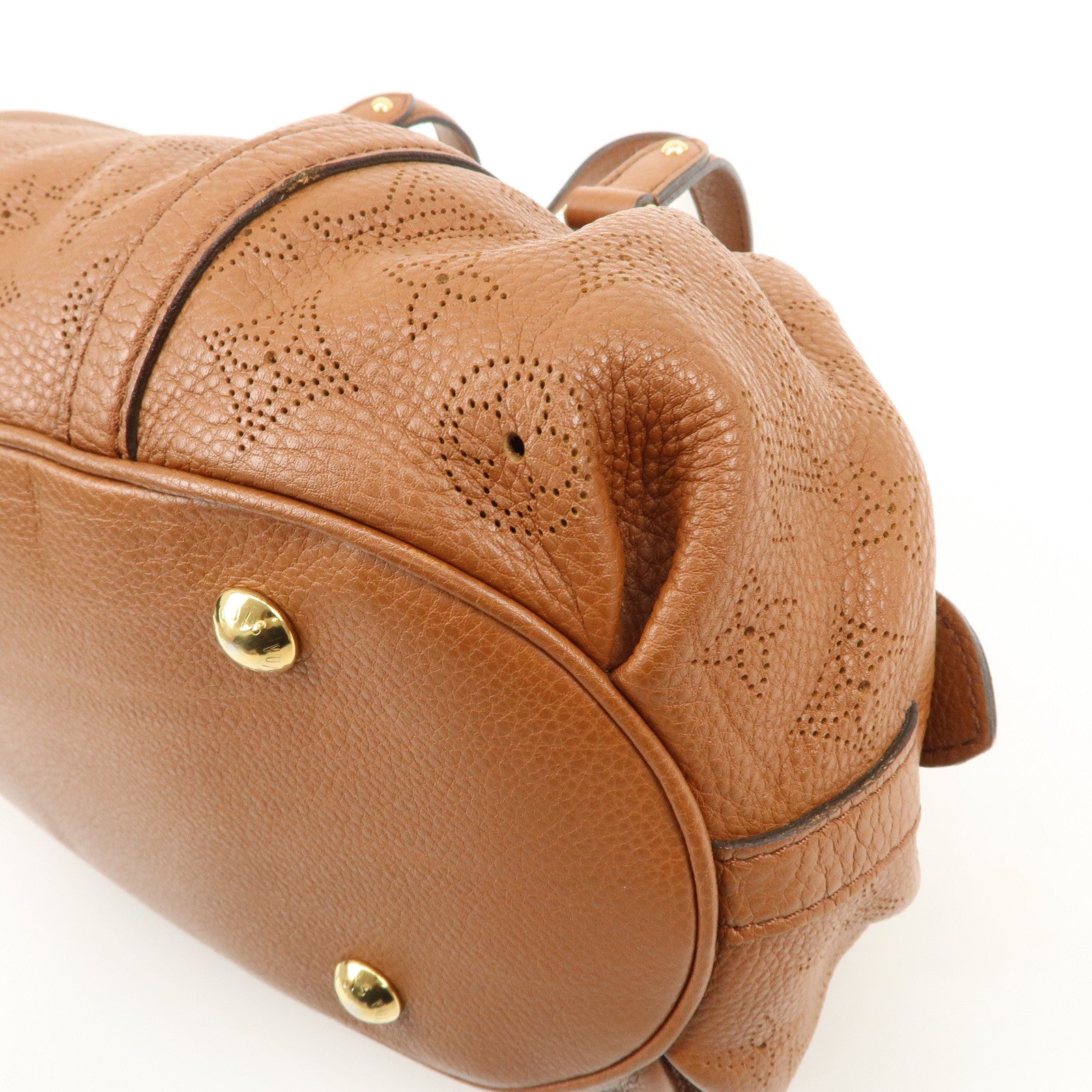 Louis Vuitton Monogram Mahina Luna PM Hand Bag Brown M97052 Used