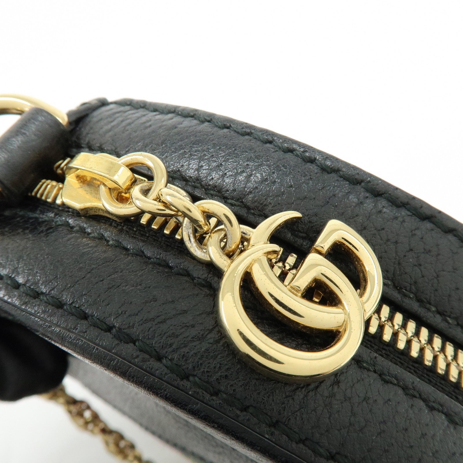 GUCCI Ophidia Sherry Calf Leather Round Chain Shoulder Bag 550618