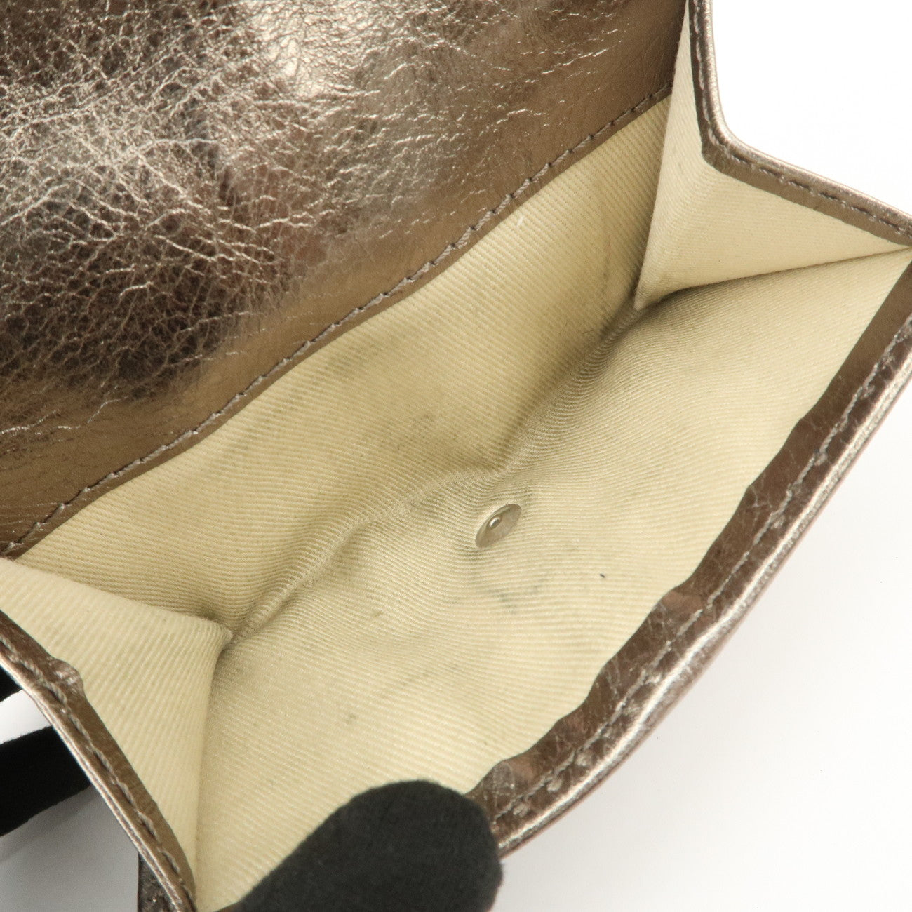 Chloe Harlee Leather Denim Bi-Fold Compact Wallet Silver Blue