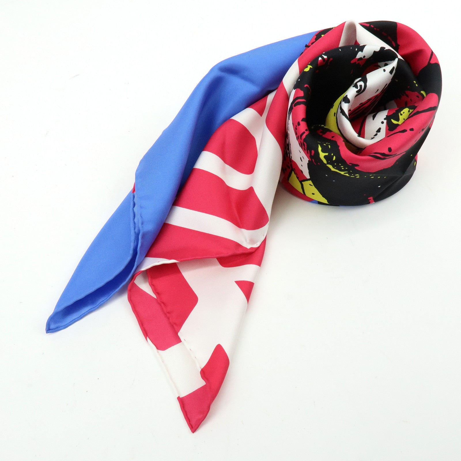 Christian Dior Silk 100% Butterfly Scarf Pink Blue