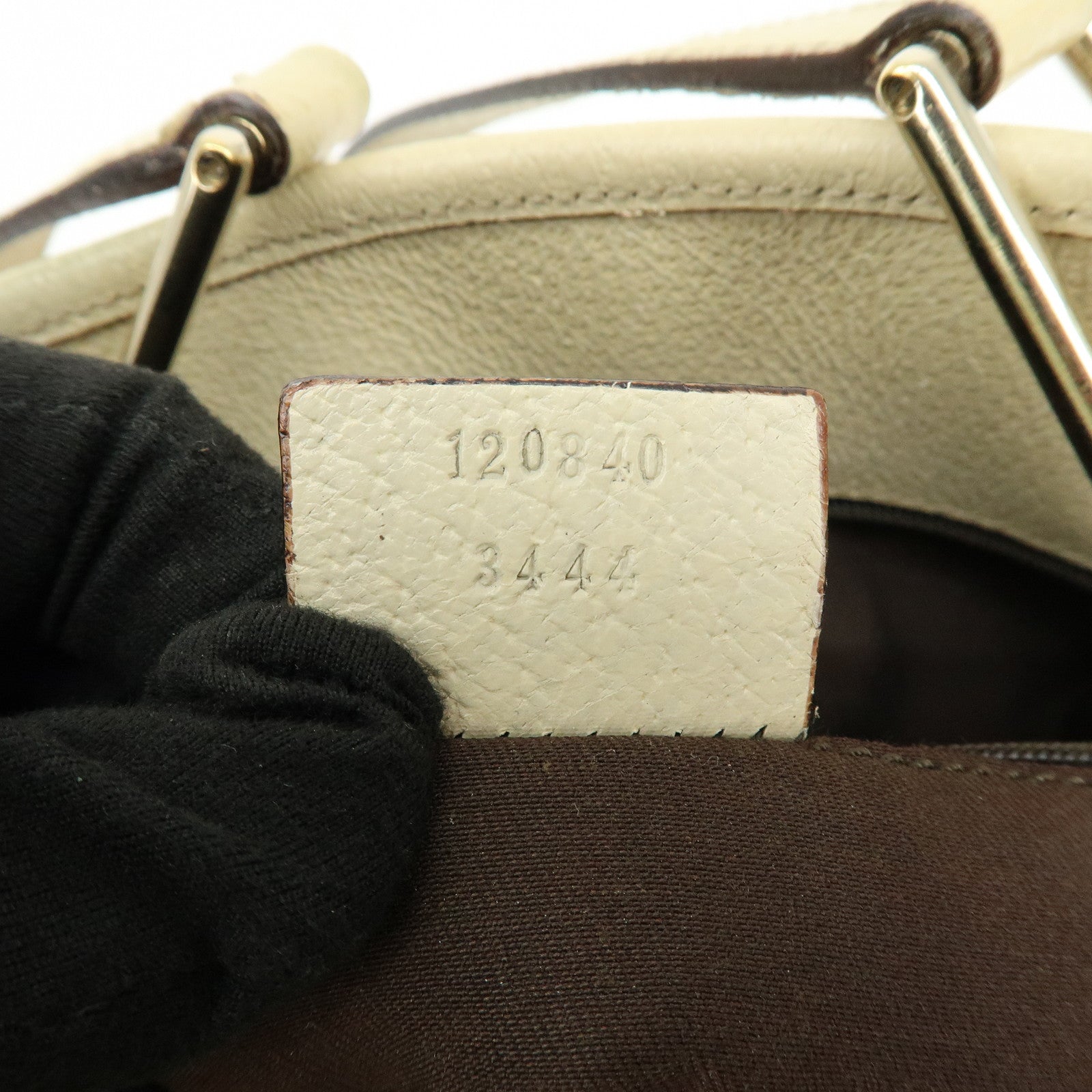 GUCCI GG Canvas Leather Tote Bag Hand Bag Beige Ivory 120840