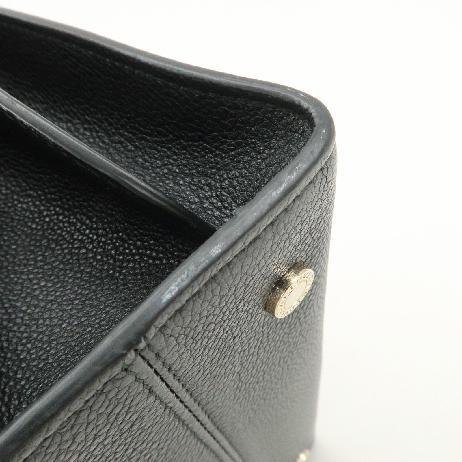 BVLGARI Alba Leather 2Way Hand Bag Shoulder Bag Charm Black