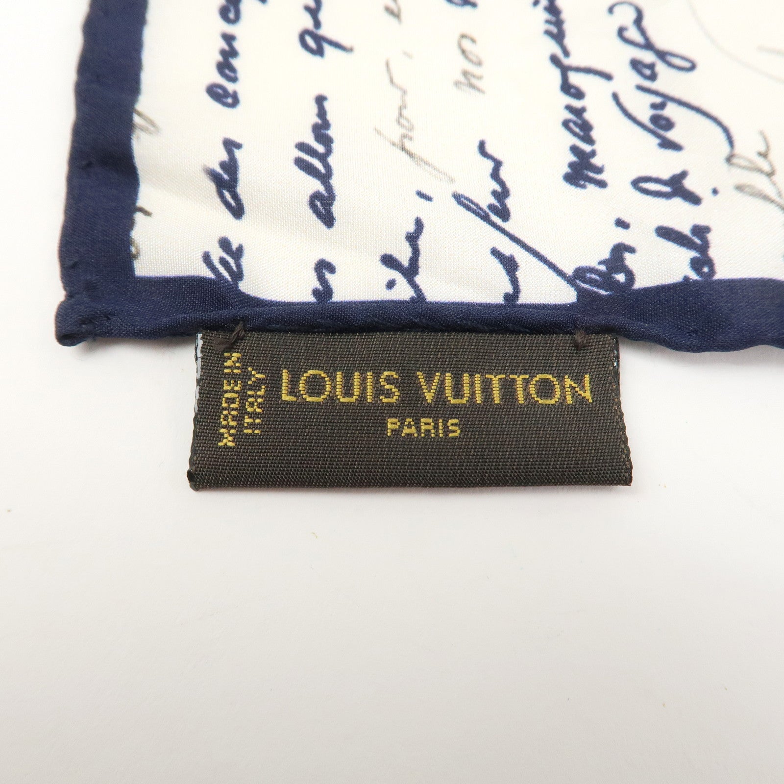 Louis Vuitton Silk 100% Mini Scarf Feather White Navy Yellow