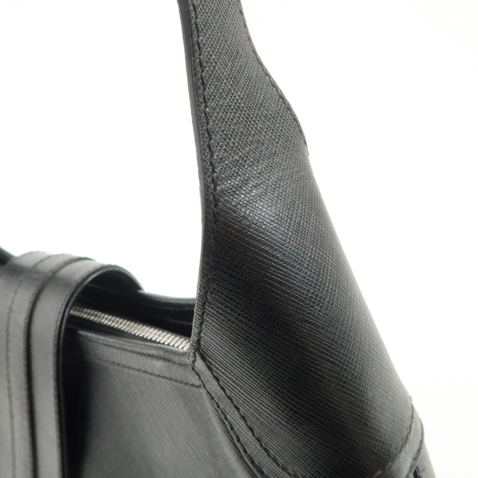 Ferragamo Gancini Leather Shoulder Bag Black