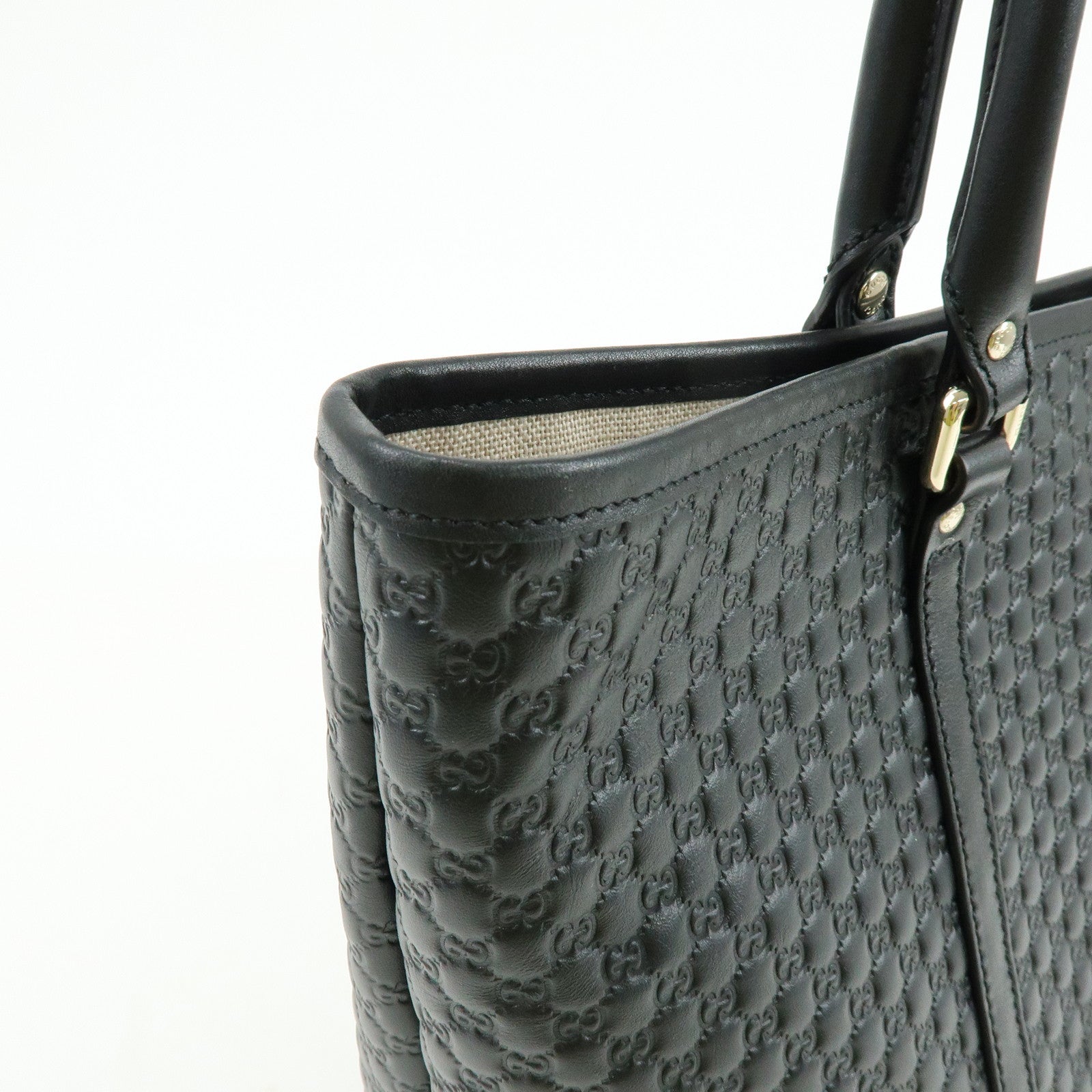 GUCCI Microguccissima Leather Tote Bag Shoulder Bag Black 449647