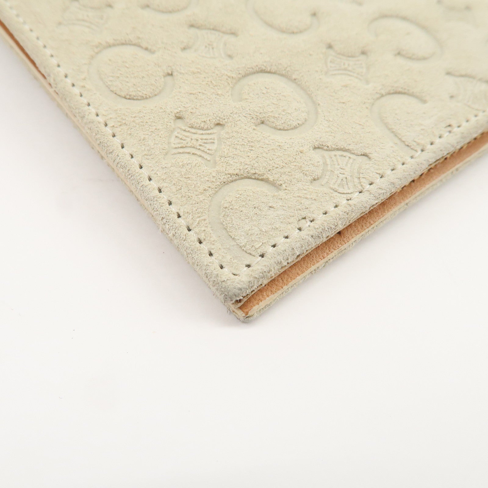 CELINE C Macadam Suede Shoulder Bag Crossbody Bag Ivory