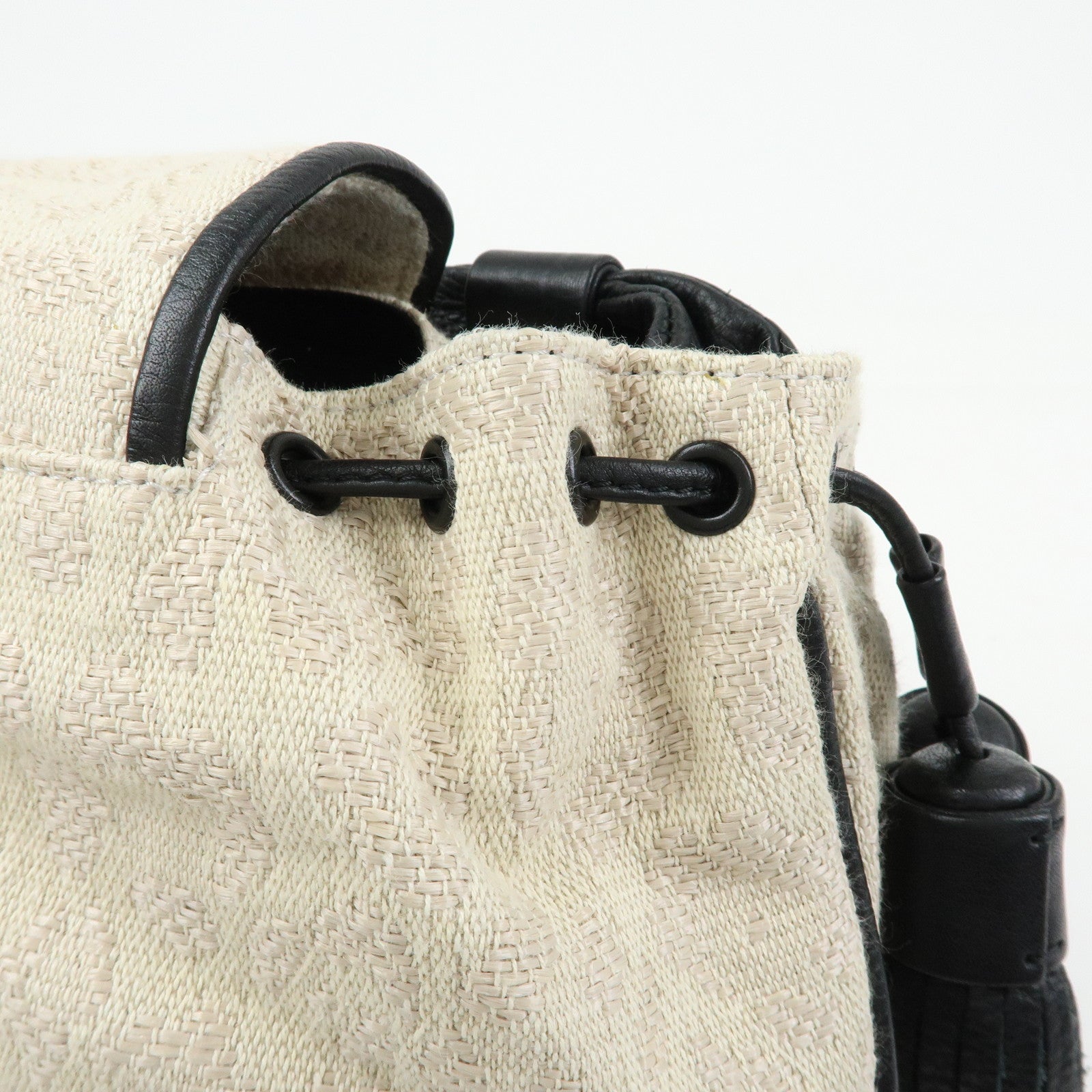 Chloe See By Chloe Canvas Leather Shoulder Bag Ivory Black