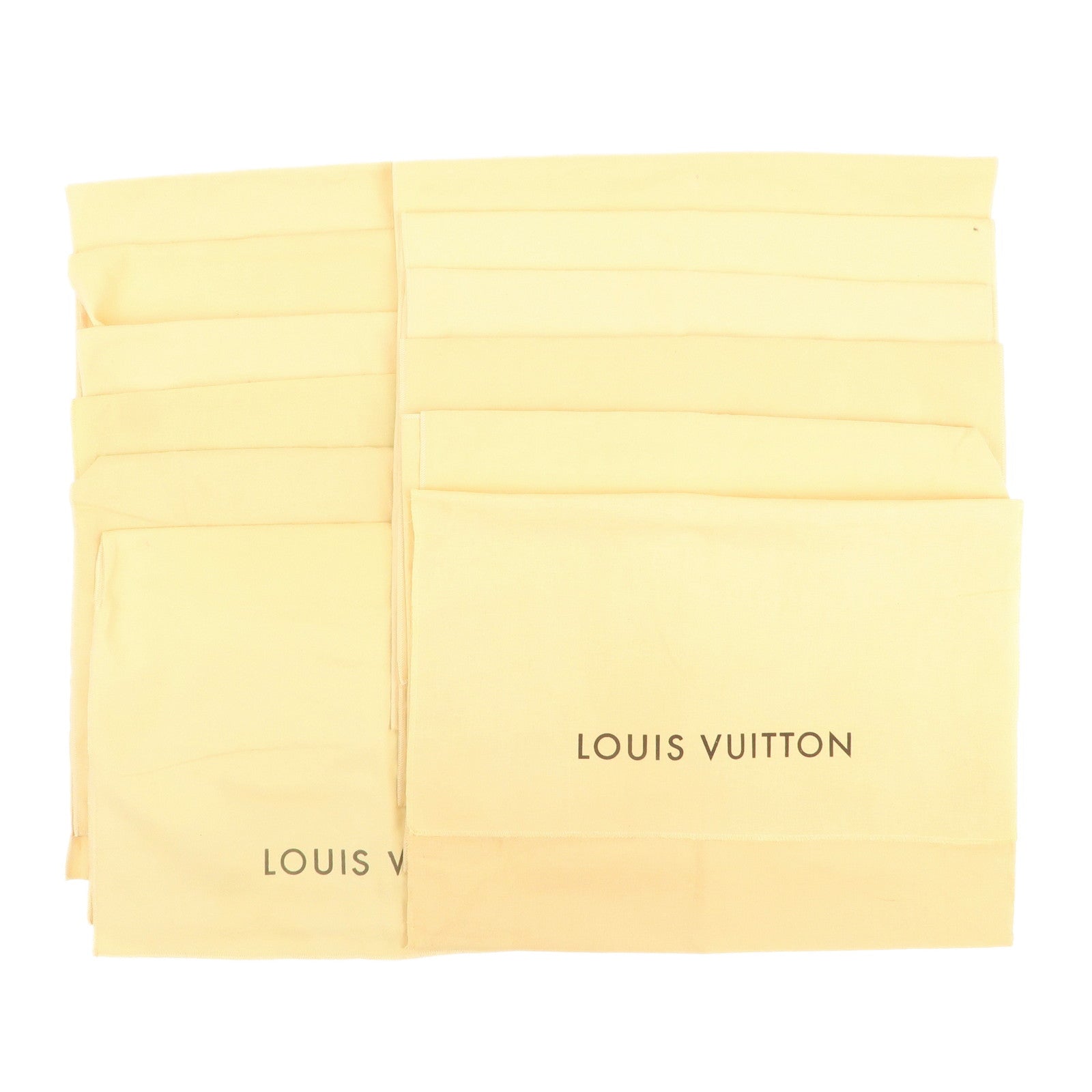 Louis Vuitton Set Of 12 Dust Bag Storage Bag Flap Style Beige