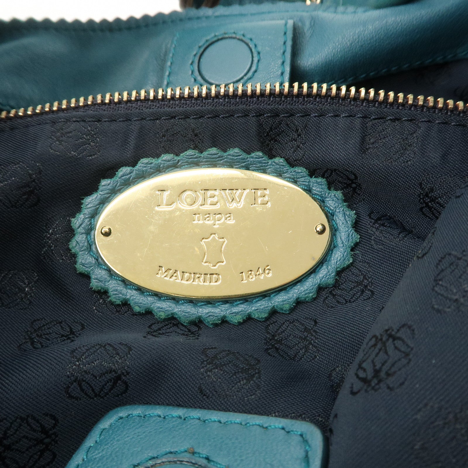 LOEWE Viento 30 Leather Shoulder Bag Hand Bag Blue