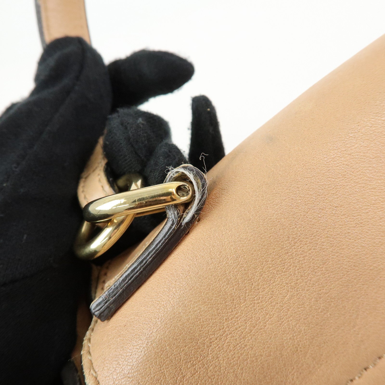 Chloe Leather 2Way Bag Shoulder Bag Hand Bag Beige Authentic Used F/S