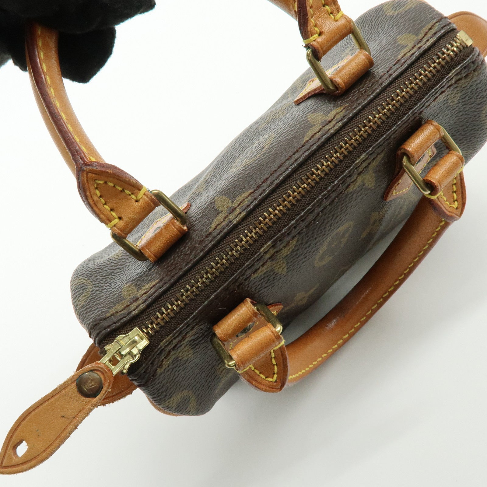 Louis Vuitton Monogram Mini Speedy Hand Bag & Strap Brown M41534