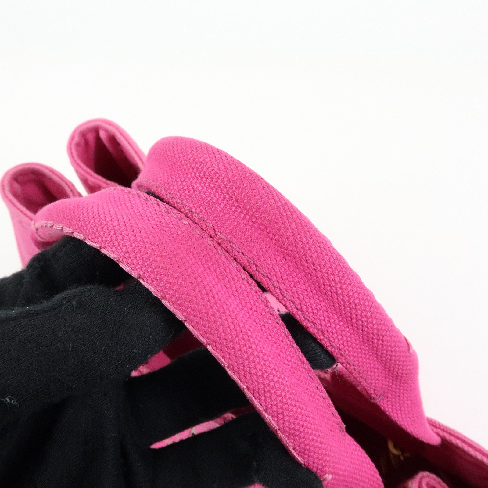 PRADA Triangle Logo Canapa Mini 2Way Bag Hand Bag Pink B2439G