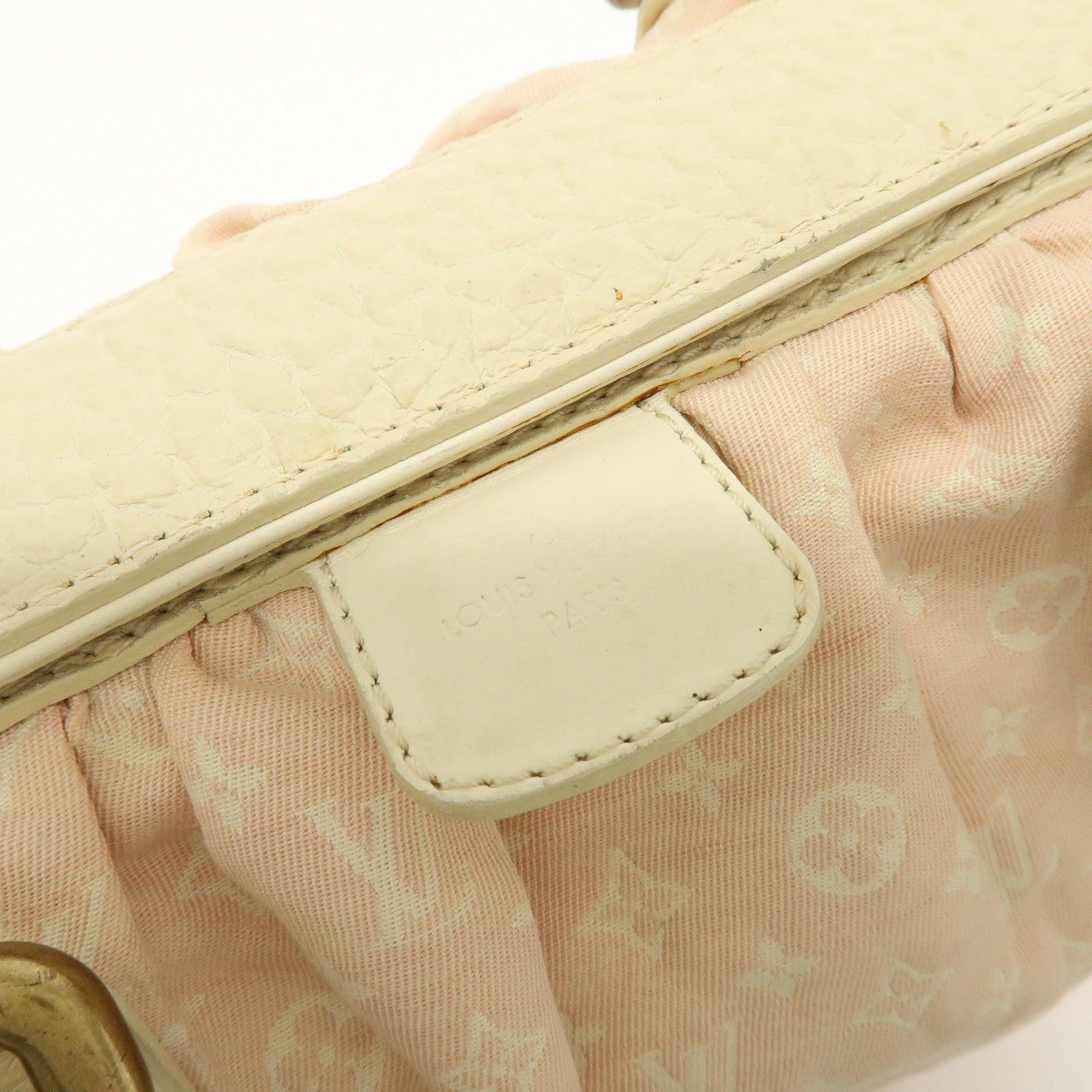 Louis Vuitton Monogram Mini Lin Trapes PM Hand Bag Rose M40062