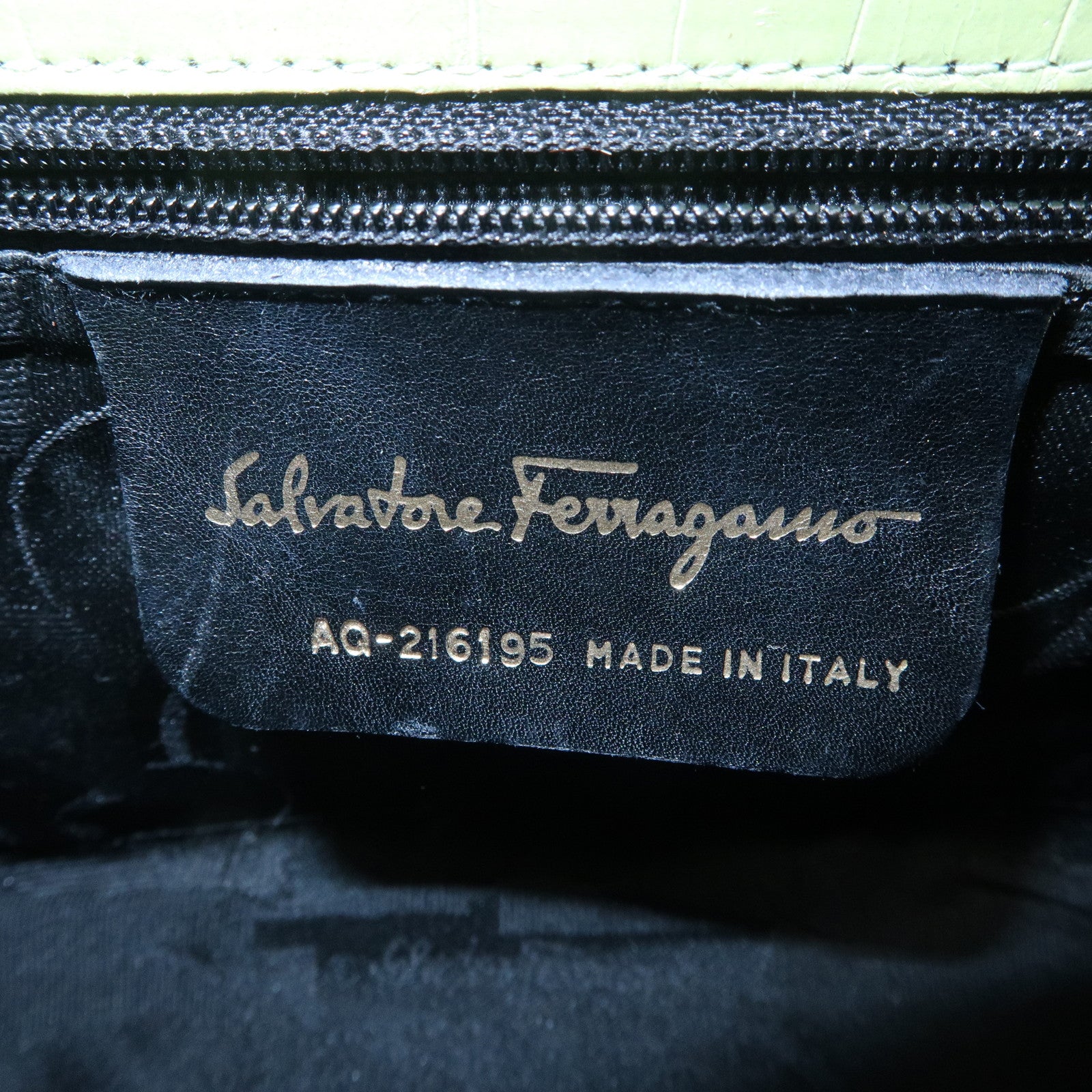 Ferragamo Gancini Embossed Leather Shoulder Bag Light Green