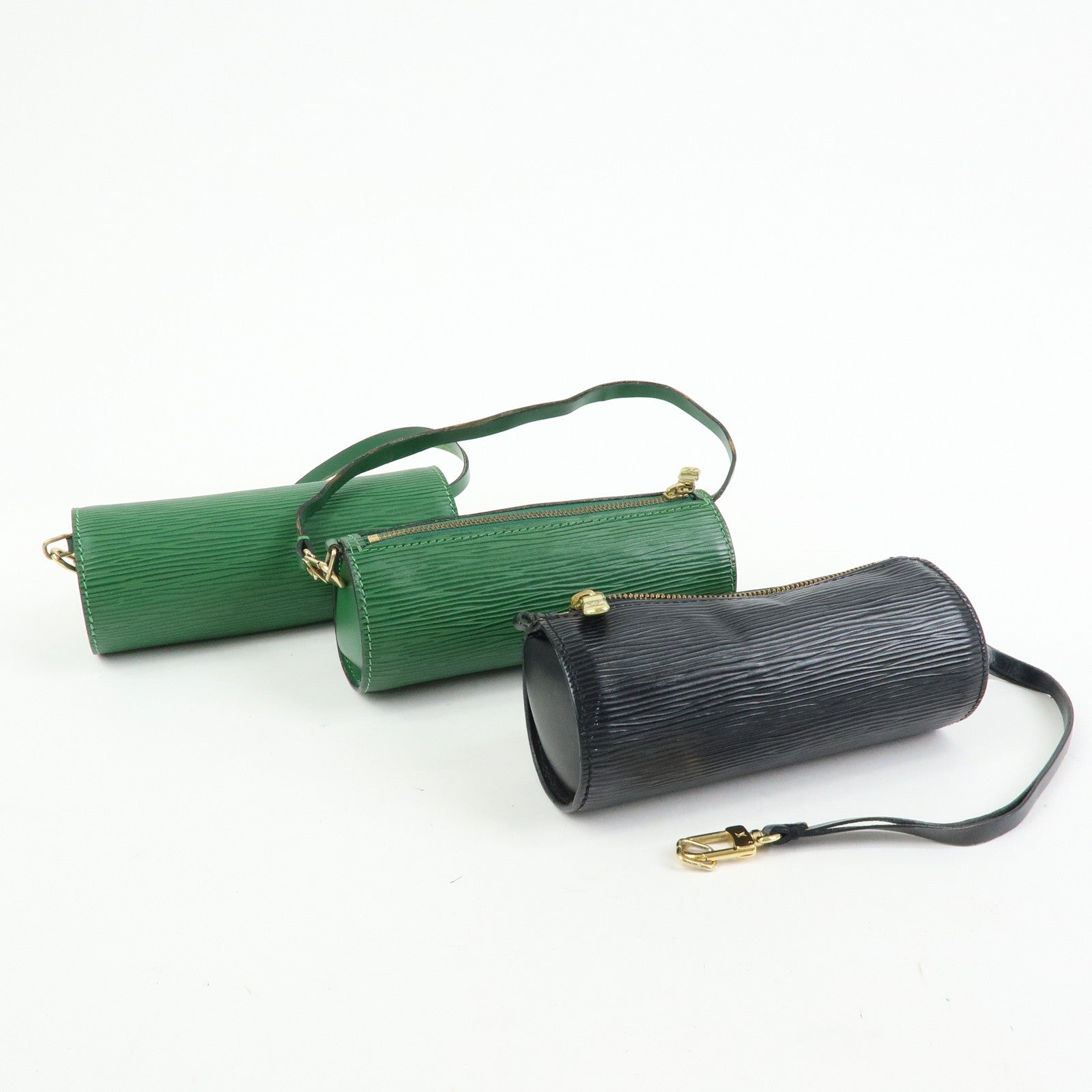 Louis Vuitton Epi Set of 3 Leather Soufflot Pouch Borneo Green Noir