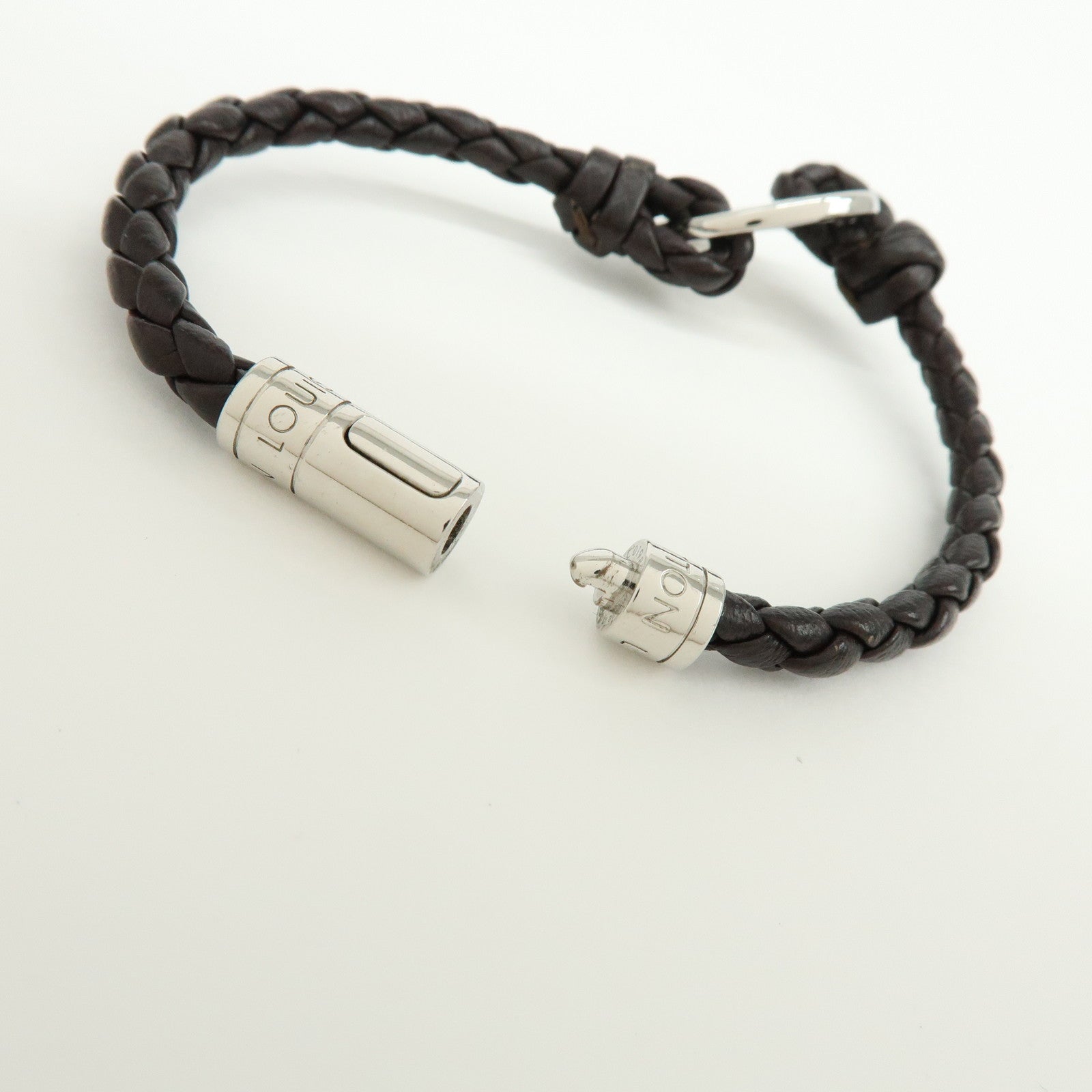 Louis Vuitton Bracelet LV Circle Leather Metal Bracelet Black M6188