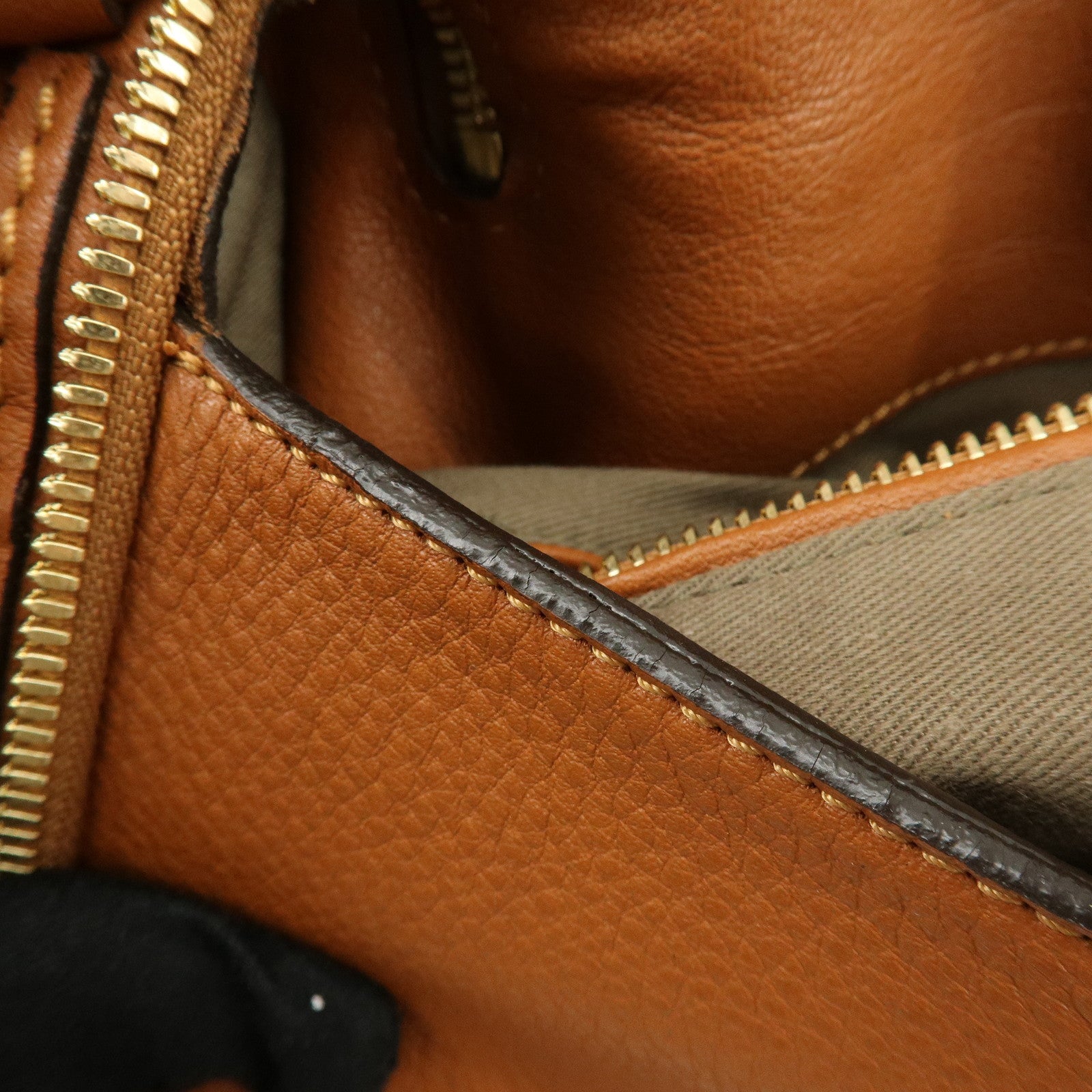 Chloe Marcie Leather Shoulder Bag Crossbody Bag Brown Camel