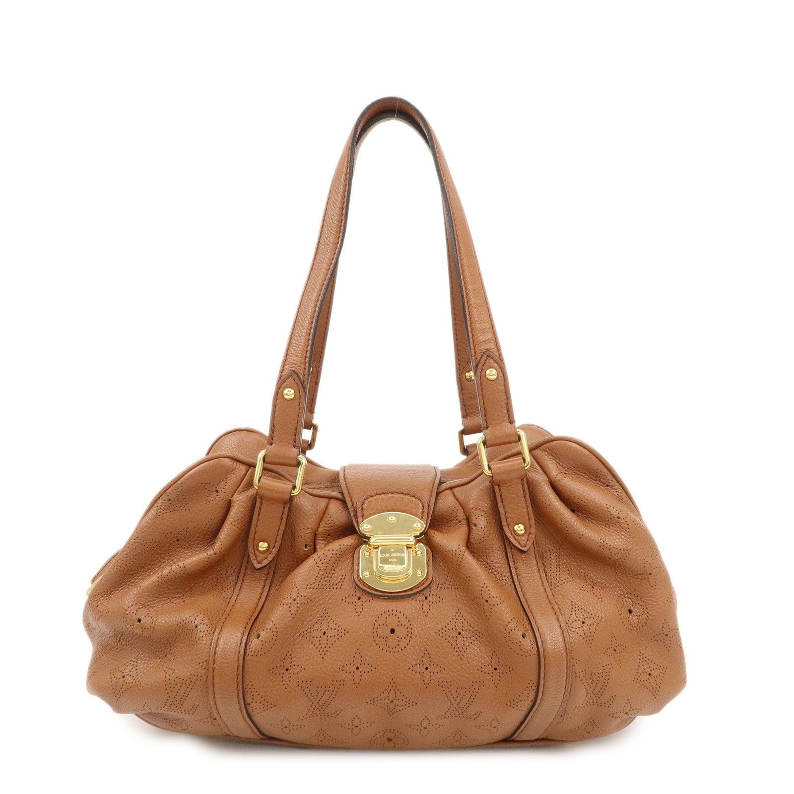 Louis Vuitton Monogram Mahina Luna PM Hand Bag Brown M97052 Used