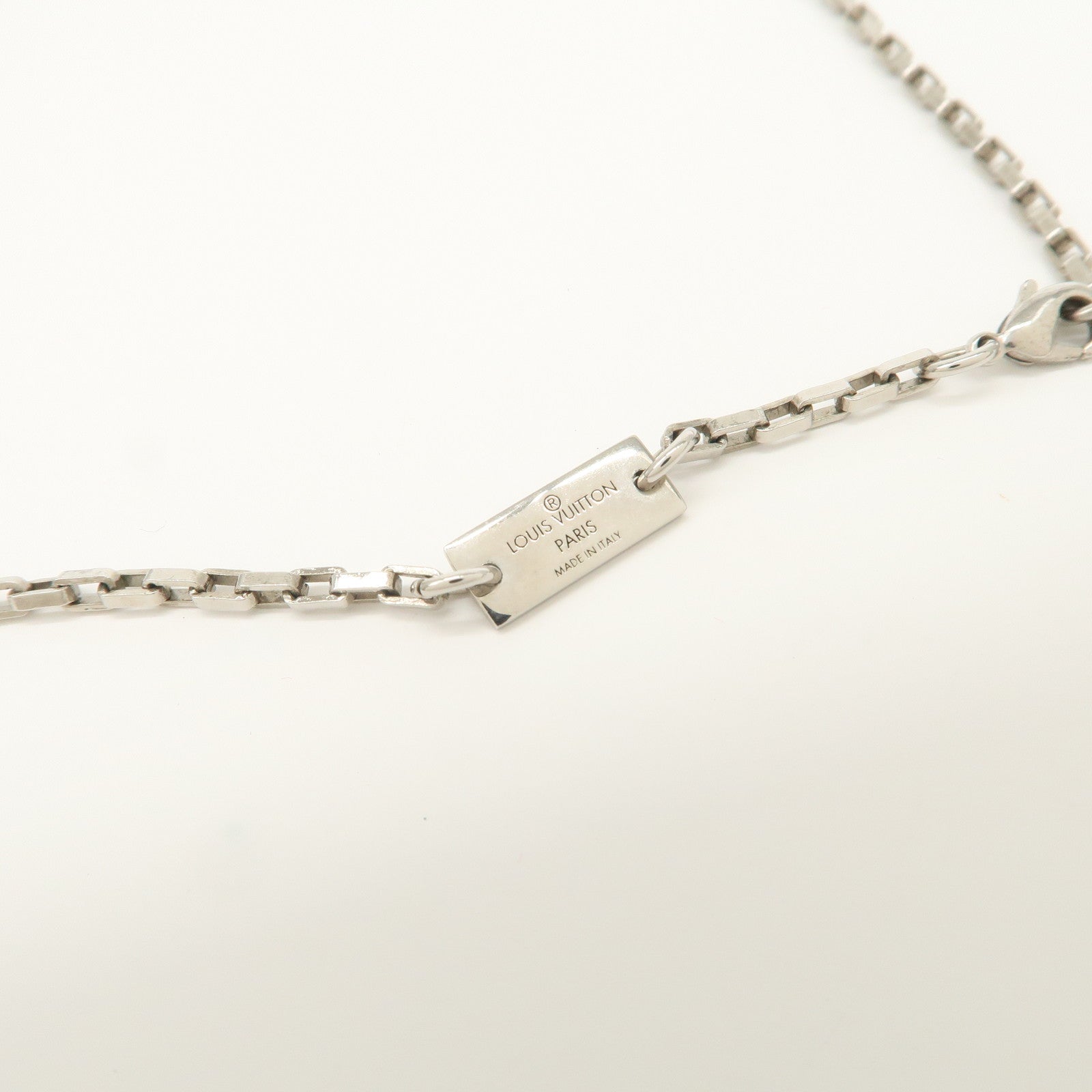 Louis Vuitton Collier Damier Colors Metal Necklace Silver M62490