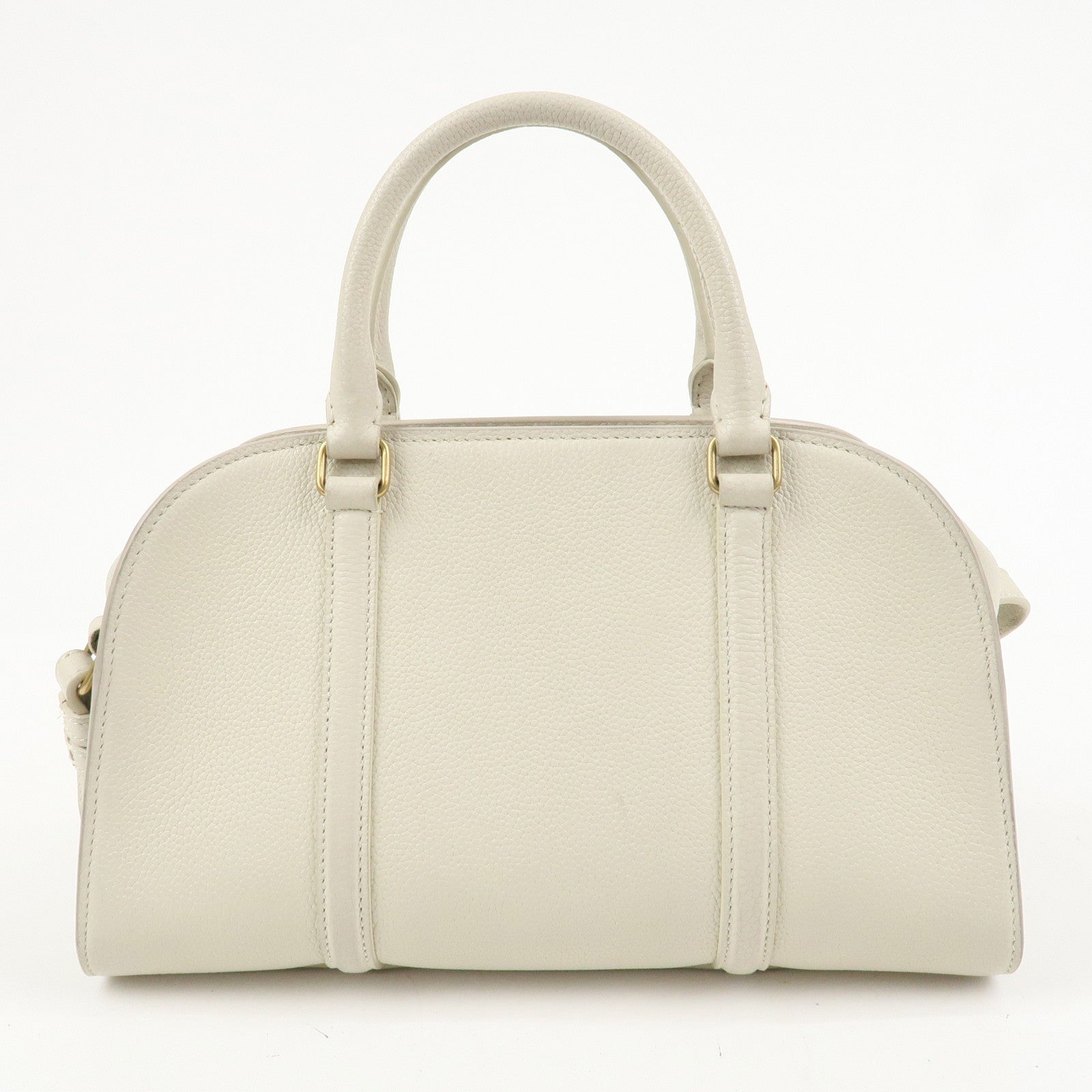 SAINT LAURENT Duffle Lock Leather 2Way Bag Hand Beige