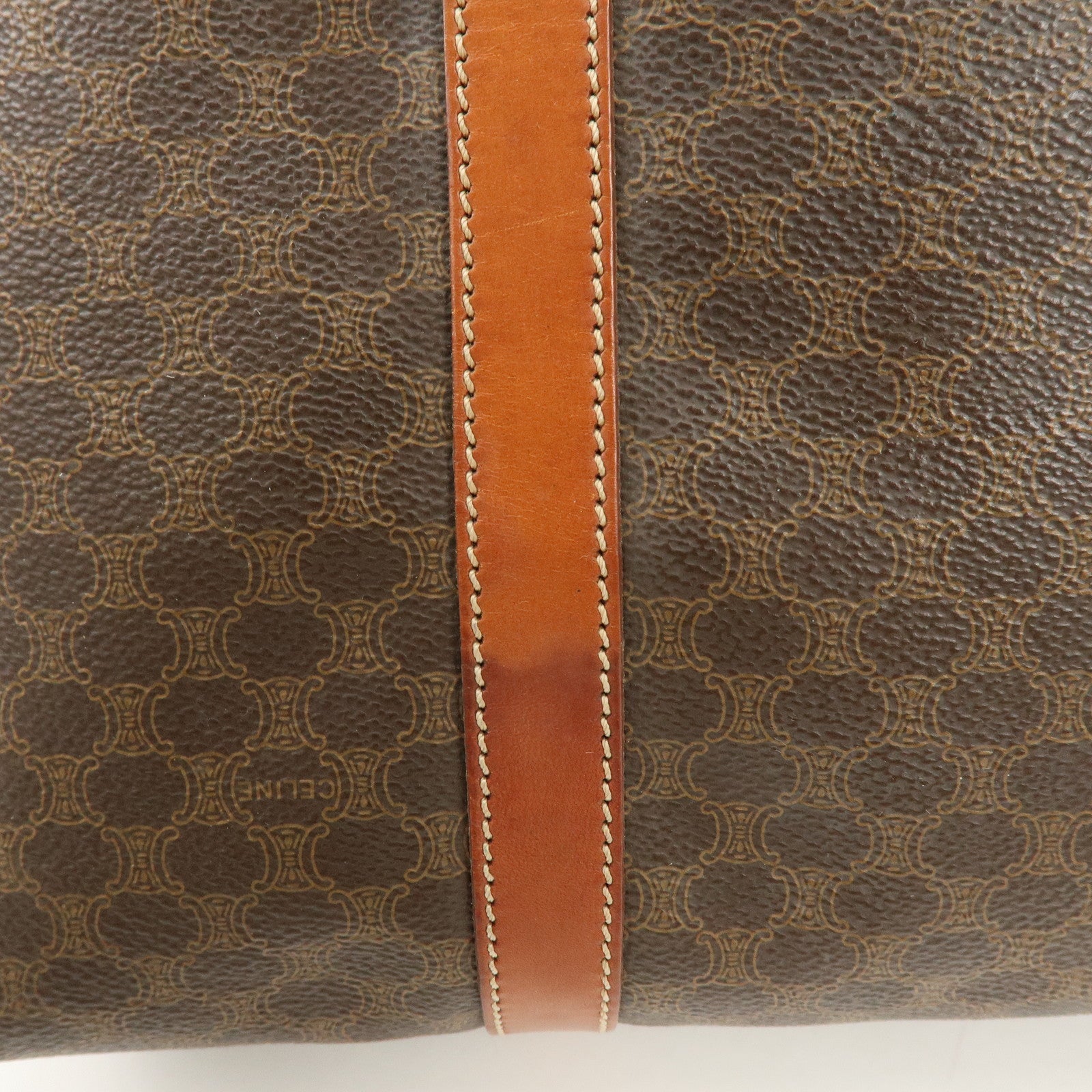 CELINE Macadam PVC Leather Tote Bag Hand Bag Shoulder Bag Brown