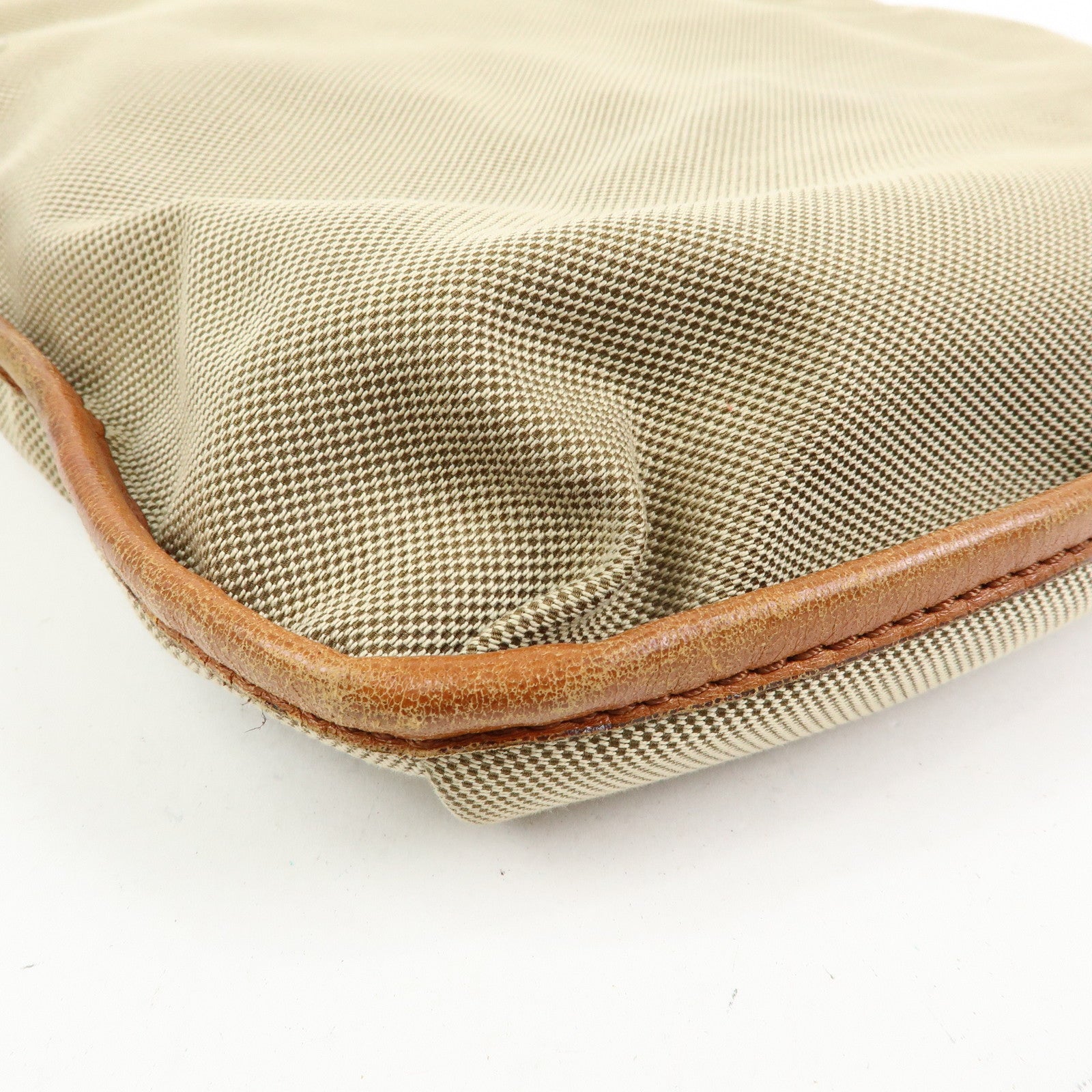 Chloe Harley Canvas Leather Shoulder Bag Crossbody Bag Beige Brown