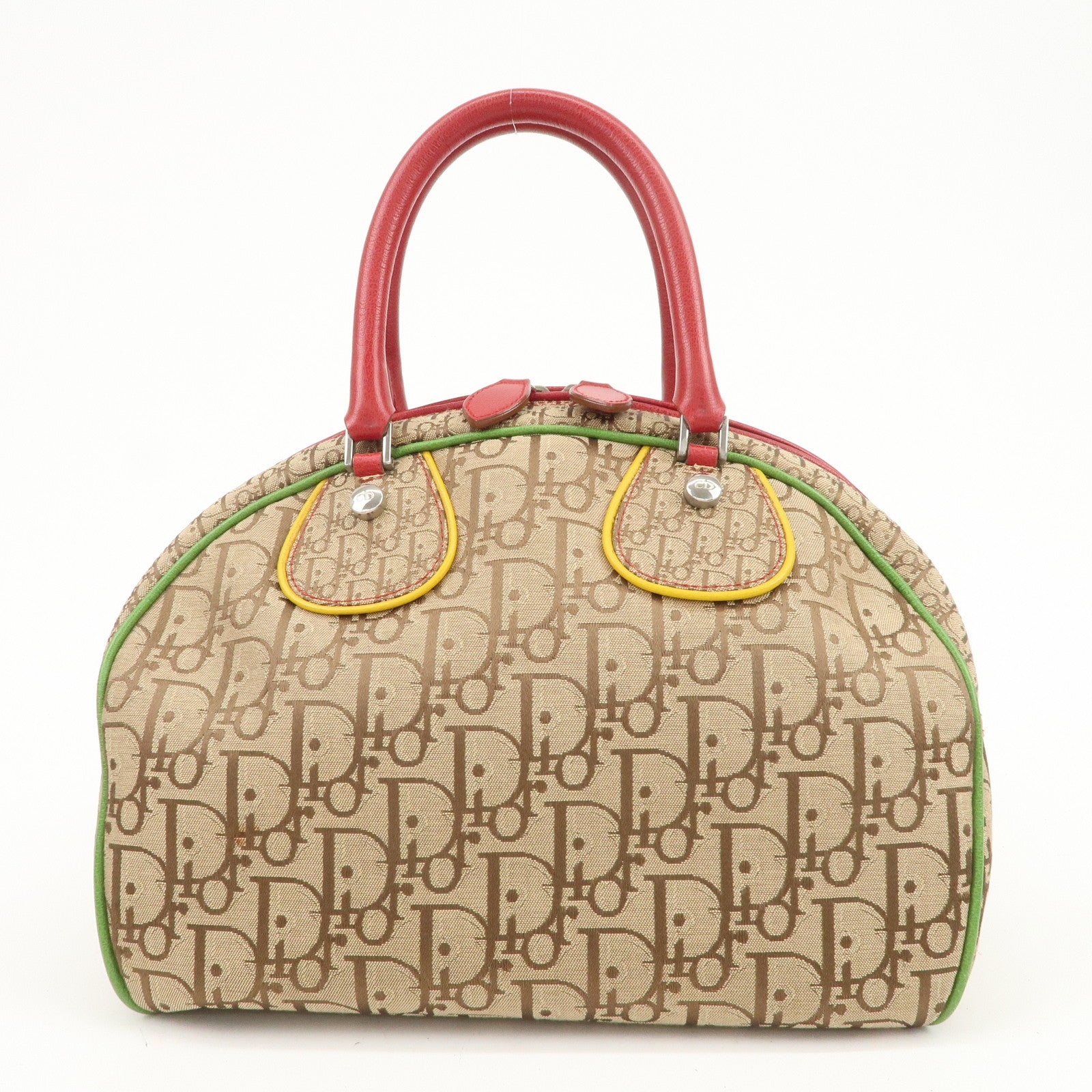 Christian Dior Rasta Trotter Canvas Leather Boston Bag Hand Bag