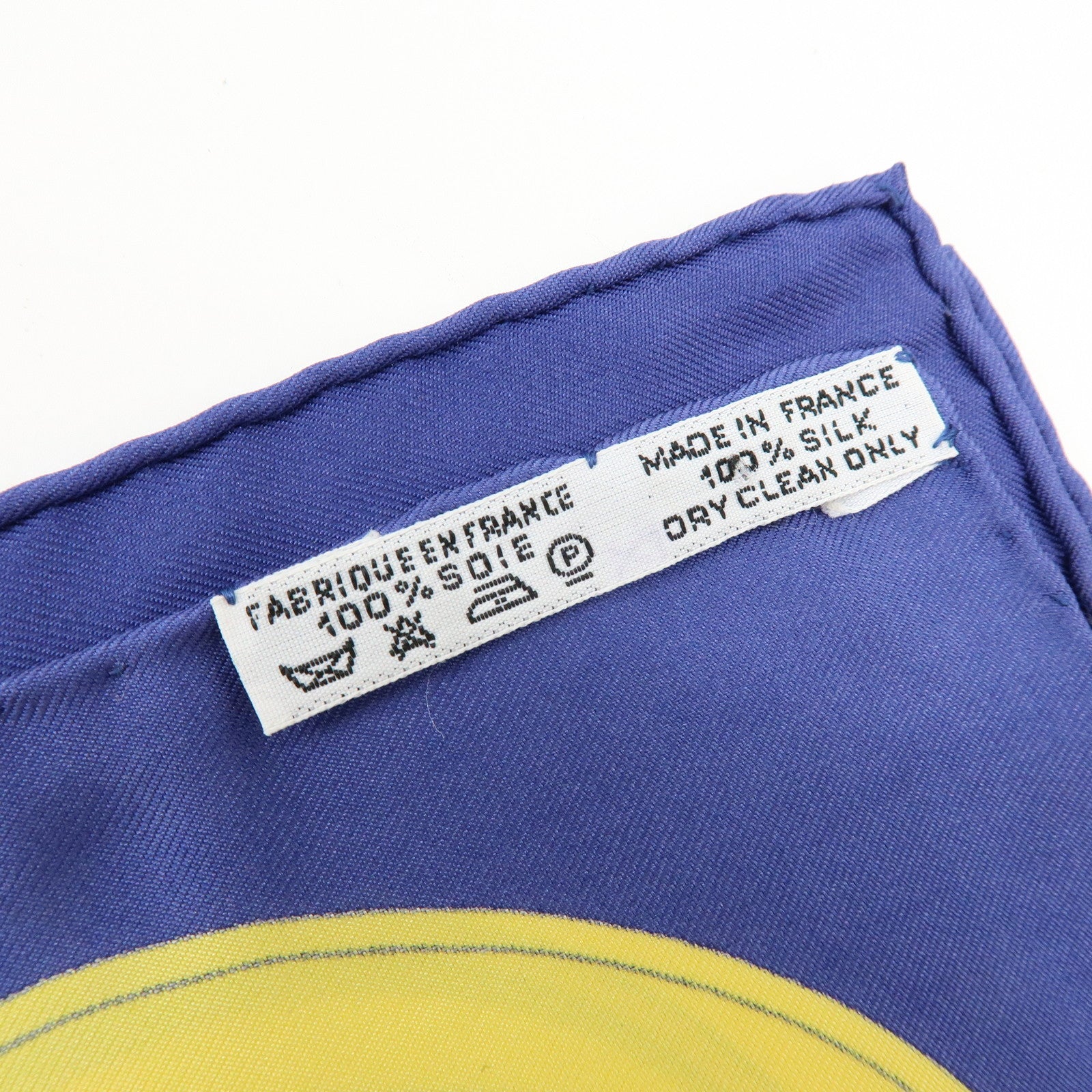 HERMES Carre 90 Silk 100% Scarf GRAND APPARAT Navy White Gold