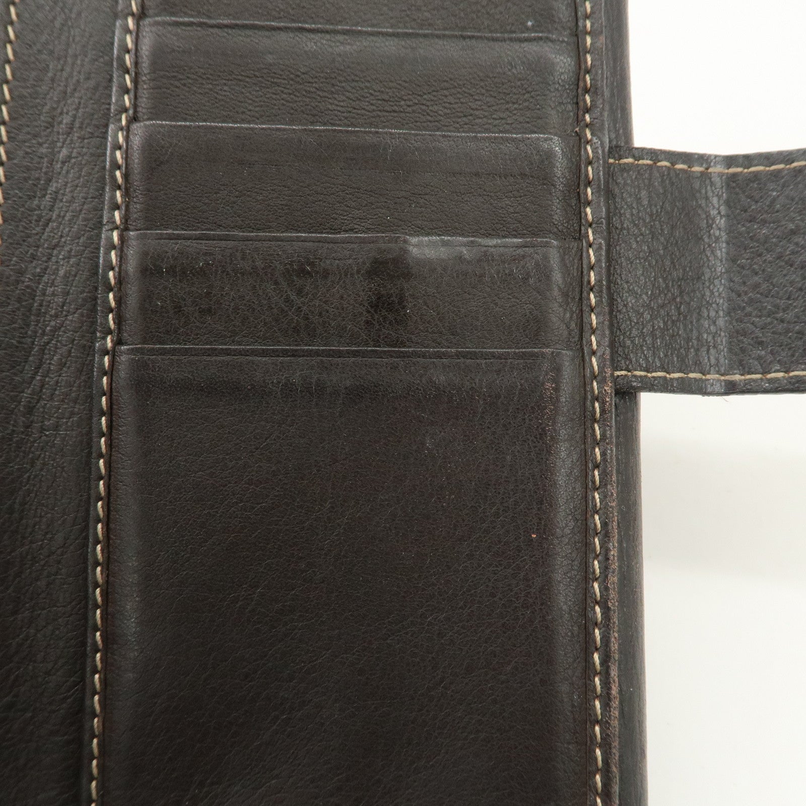 GUCCI Lovely Heart GG Canvas Leather Bi-fold Long Wallet Brown 203550 Used