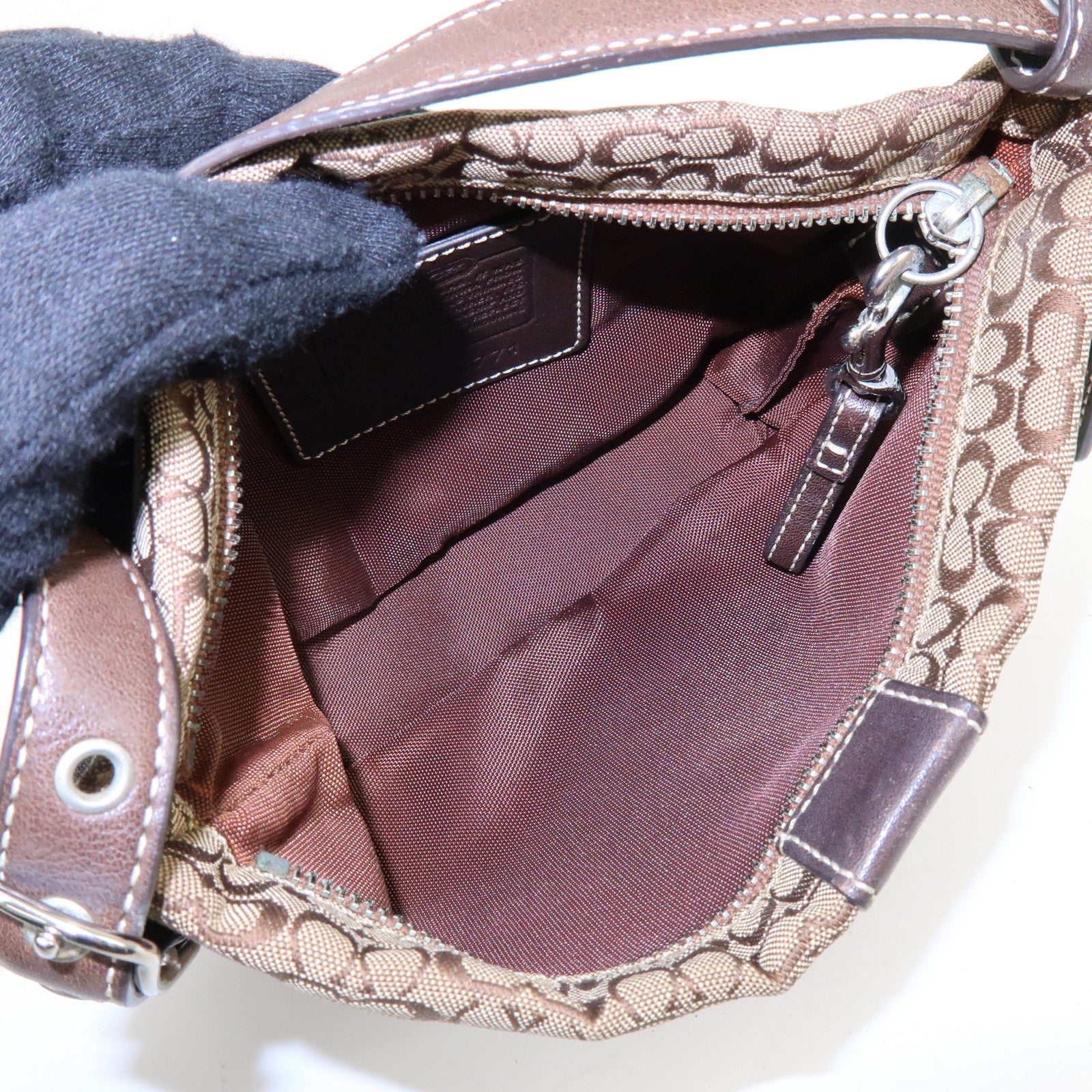COACH Set of 3 Signature Canvas Leather Wool Shoulder Bag Hand Bag