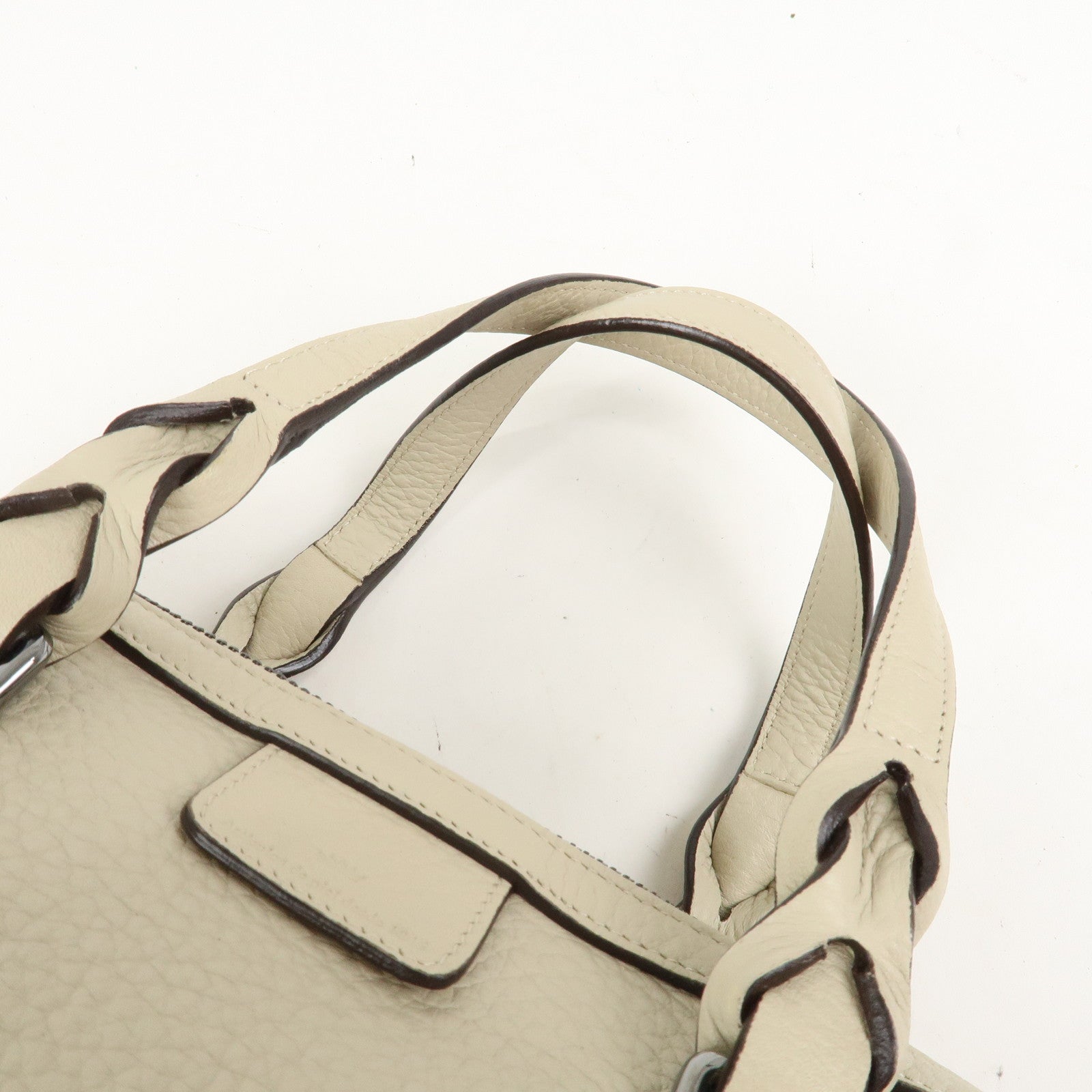 LOEWE Anagram Leather 2Way Bag Shoulder Bag Hand Bag Ivory