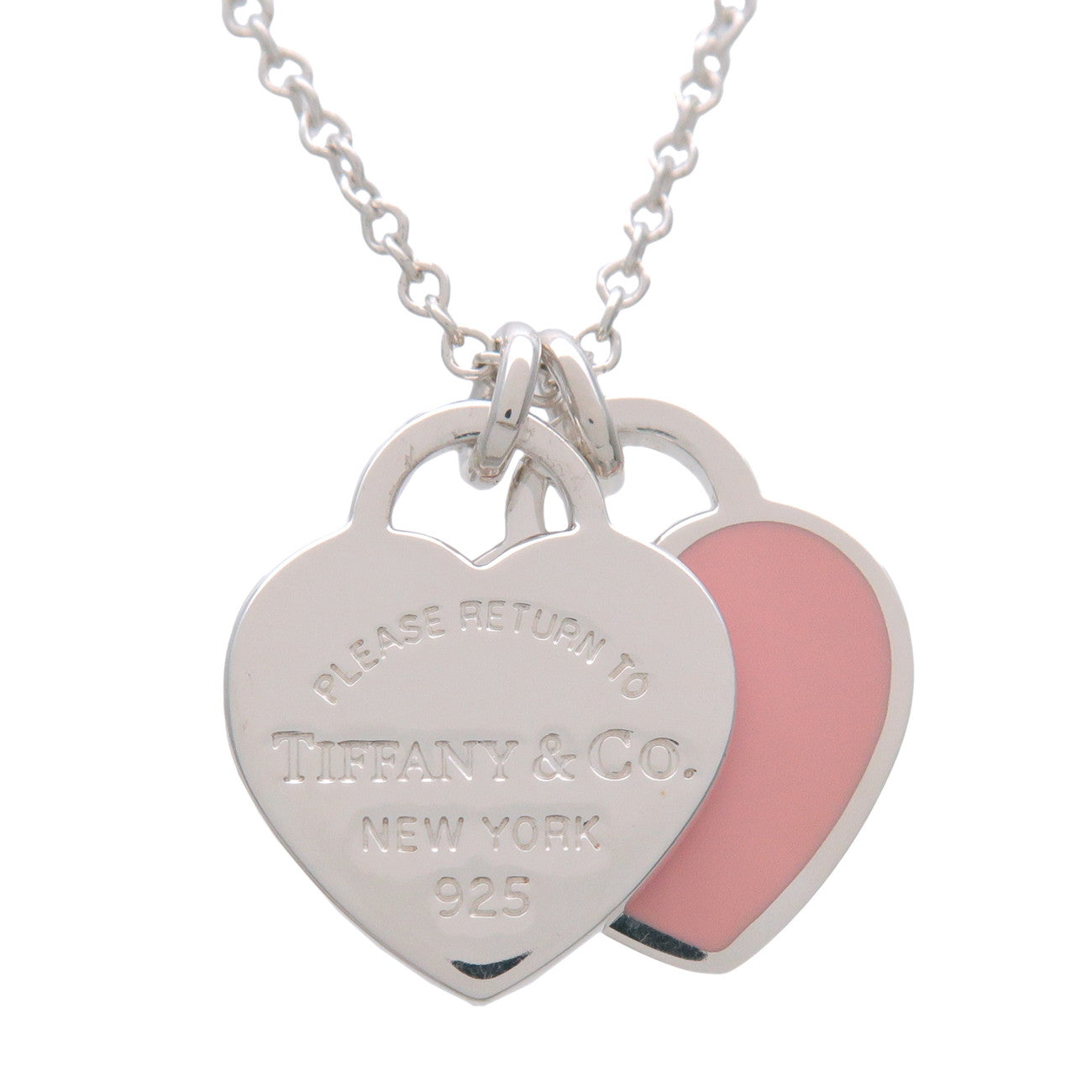 Tiffany & Co Return to Tiffany Mini Double Heart Tag Necklace SV925