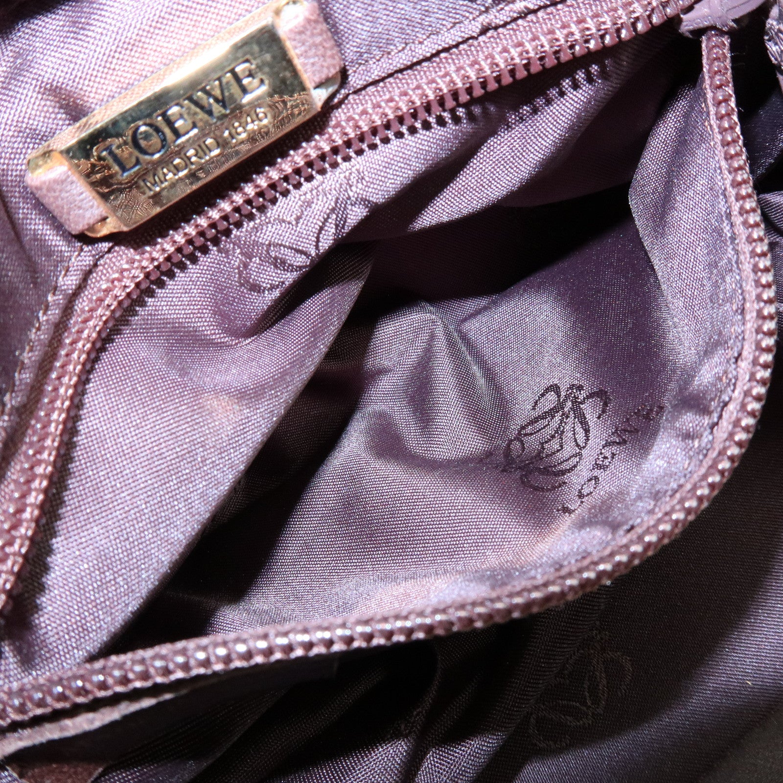 LOEWE Anagram Nappa Leather Hand Bag Mini Boston Bag Brown