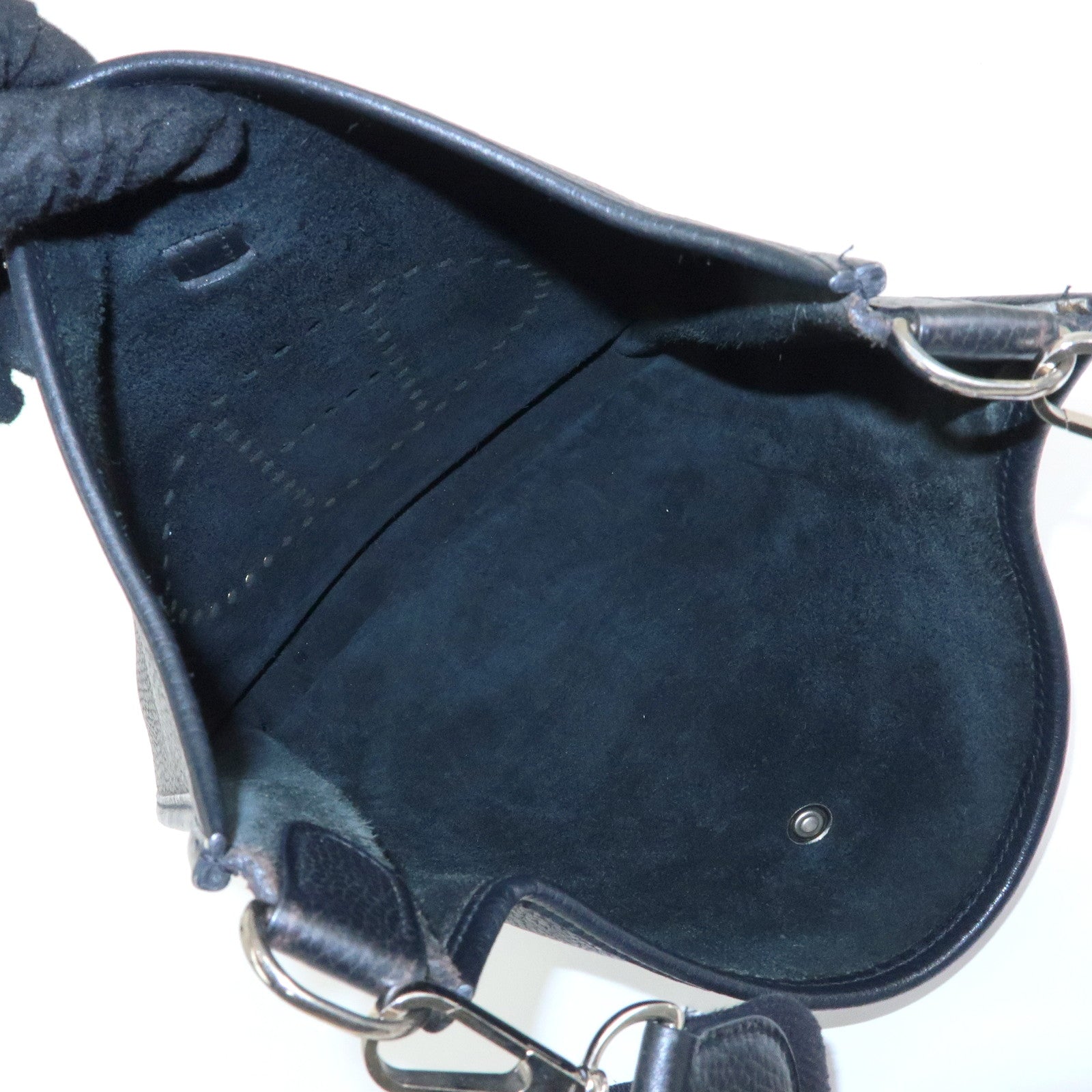 HERMES Evelyne Taurillon Leather Shoulder Bag □J Stamped Black