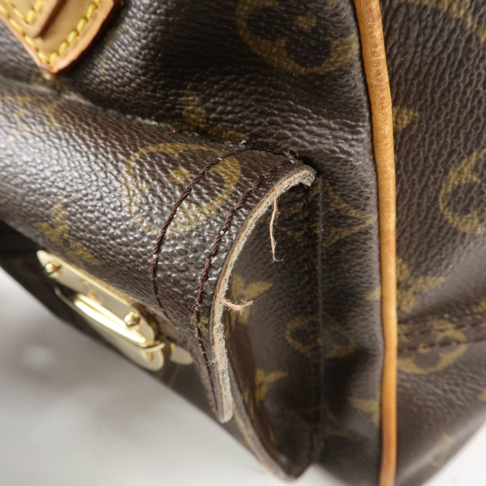 Louis Vuitton Monogram Manhattan PM Hand Bag Brown M40026 Used