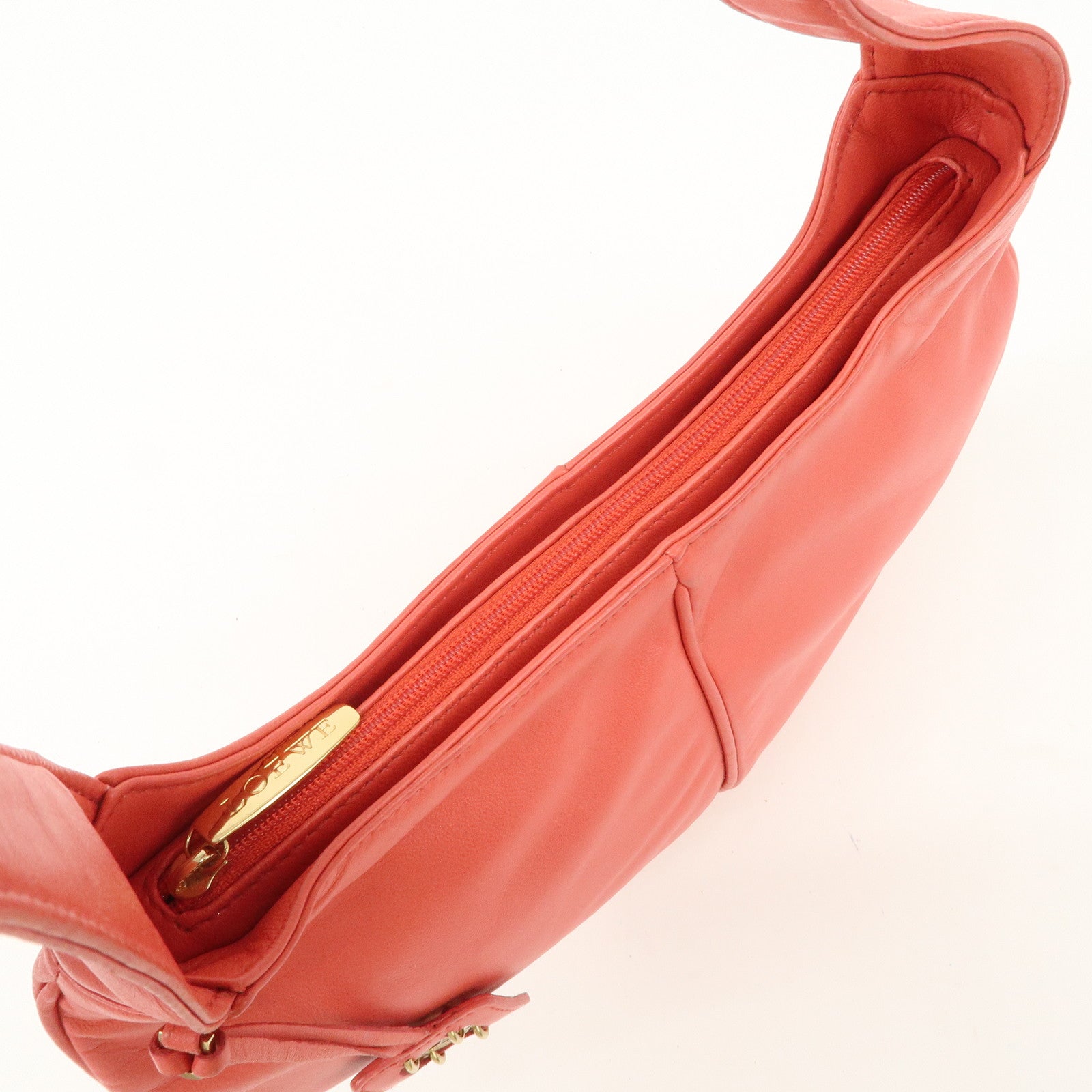 LOEWE Anagram Leather Shoulder Bag Hand Bag Pink Used