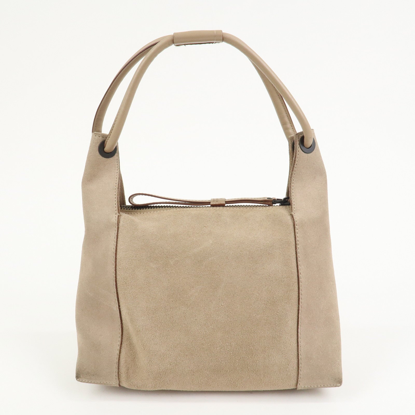 GUCCI Logo Suede Shoulder Bag Hand Bag Beige 101333