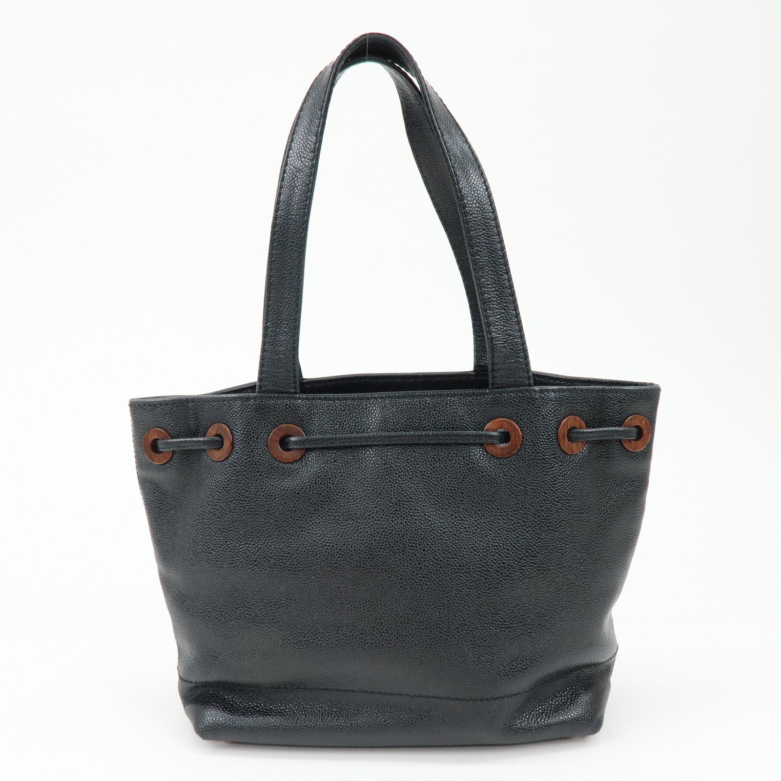 CHANEL COCO Mark Caviarskin Tote Bag Shoulder Bag Black