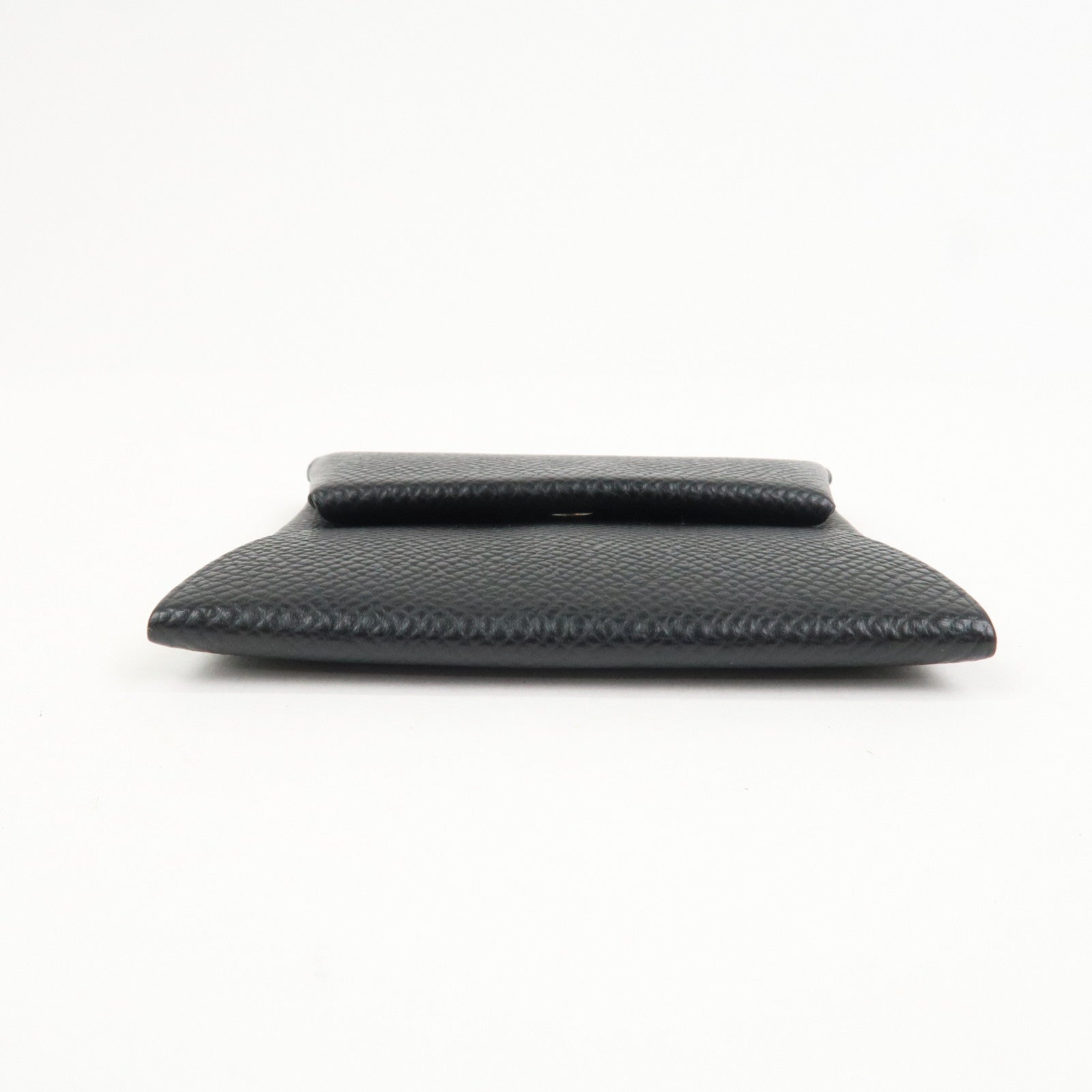 HERMES BASTIA Leather Coin Case Coin Purse Black