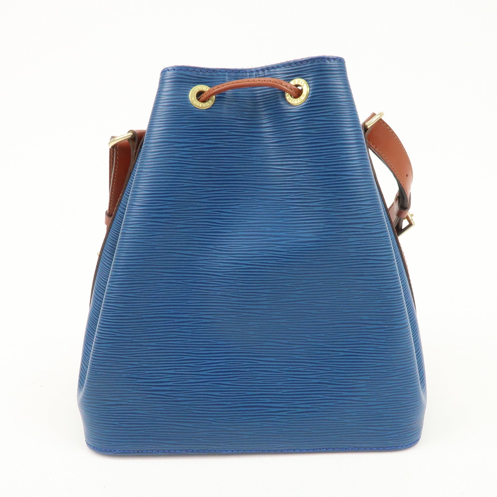 Louis Vuitton Epi Petit Noe Shoulder Bag Bi-Color Blue Kenya Brown Used