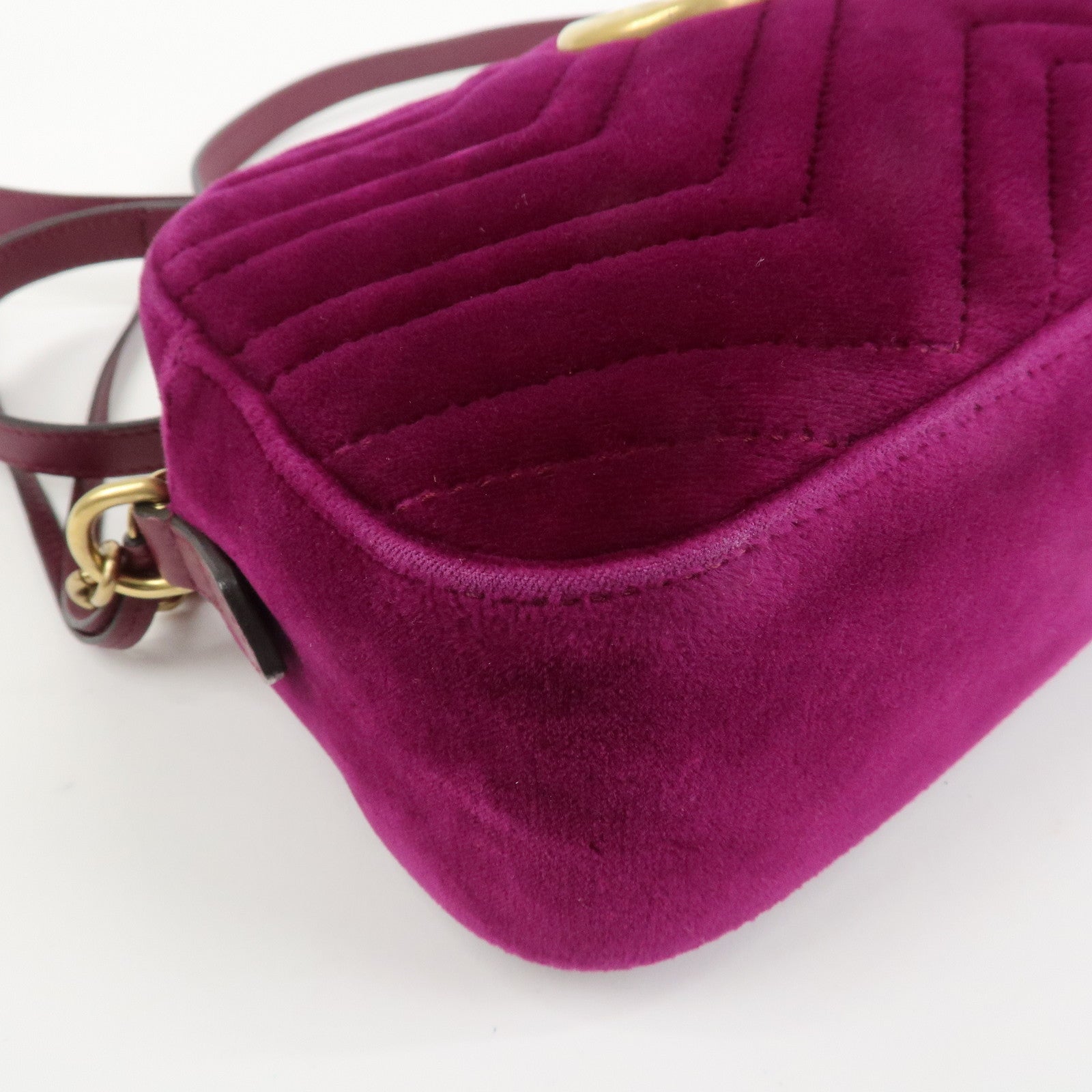 GUCCI GG Marmont Velvet Leather Shoulder Bag Crossbody Bag 447632