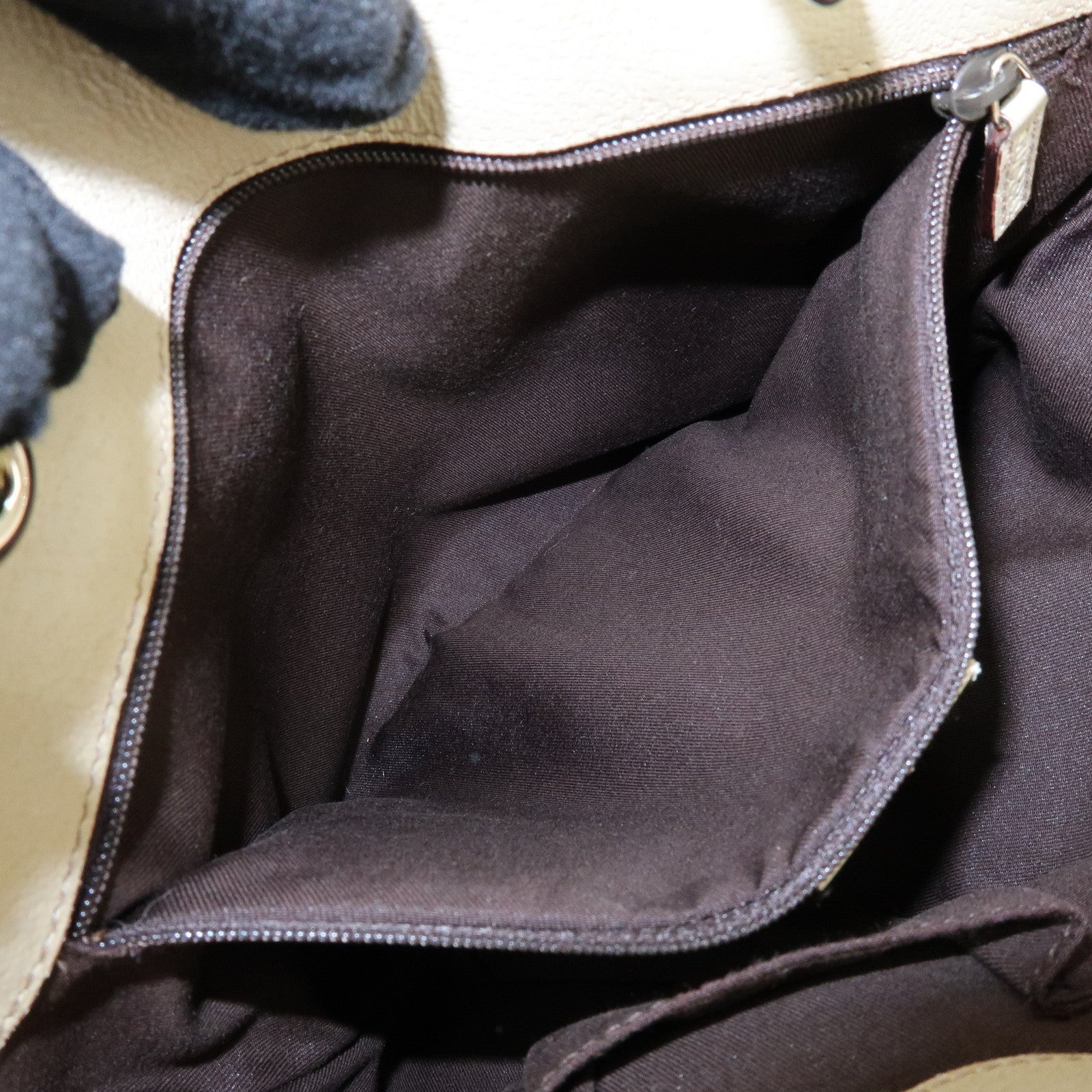 GUCCI GG Canvas Leather Tote Bag Hand Bag Beige Ivory 120840