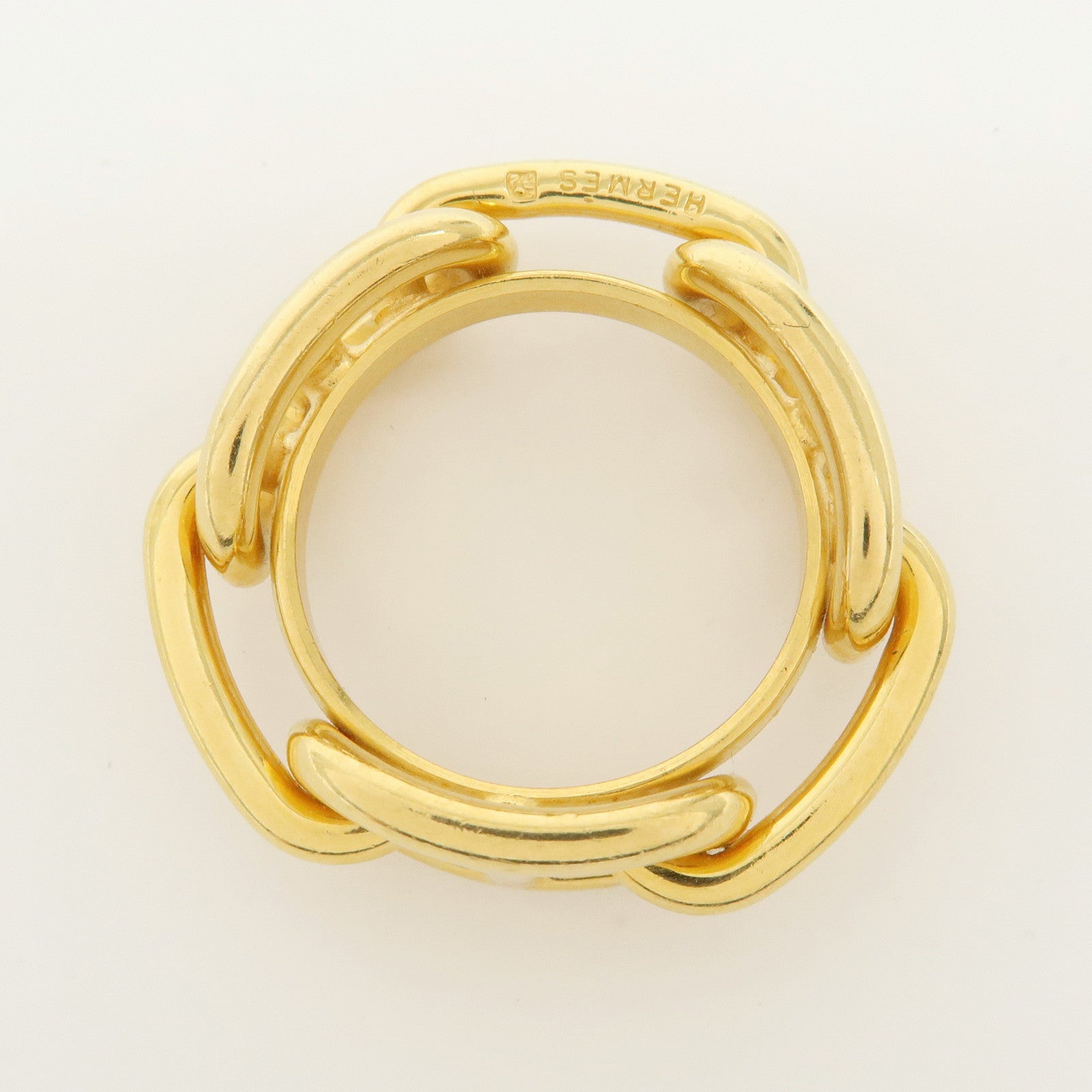 HERMES Chaine d’Ancre Metal Scarf Ring Gold