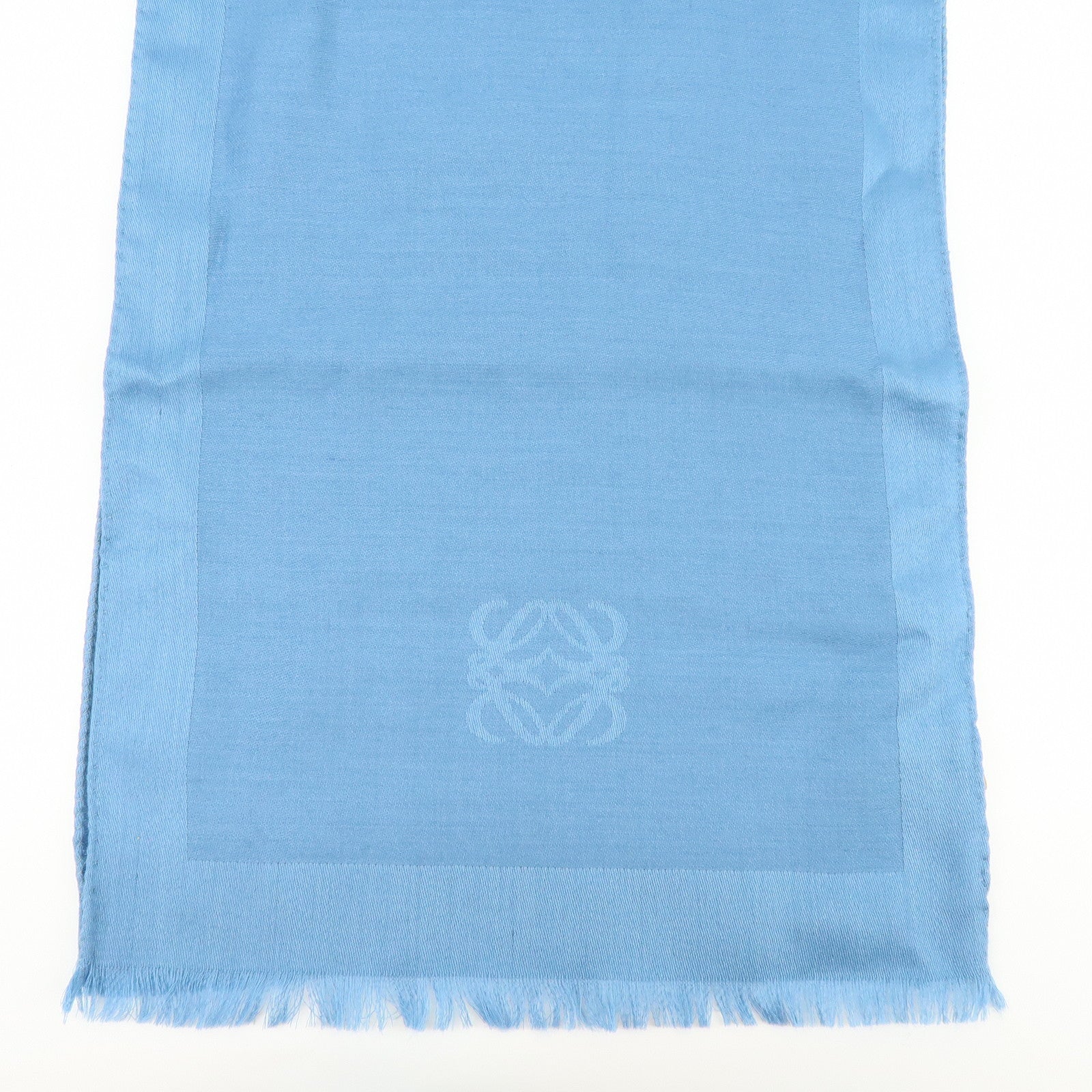 LOEWE Anagram Wool Silk 32×184 Scarf Blue
